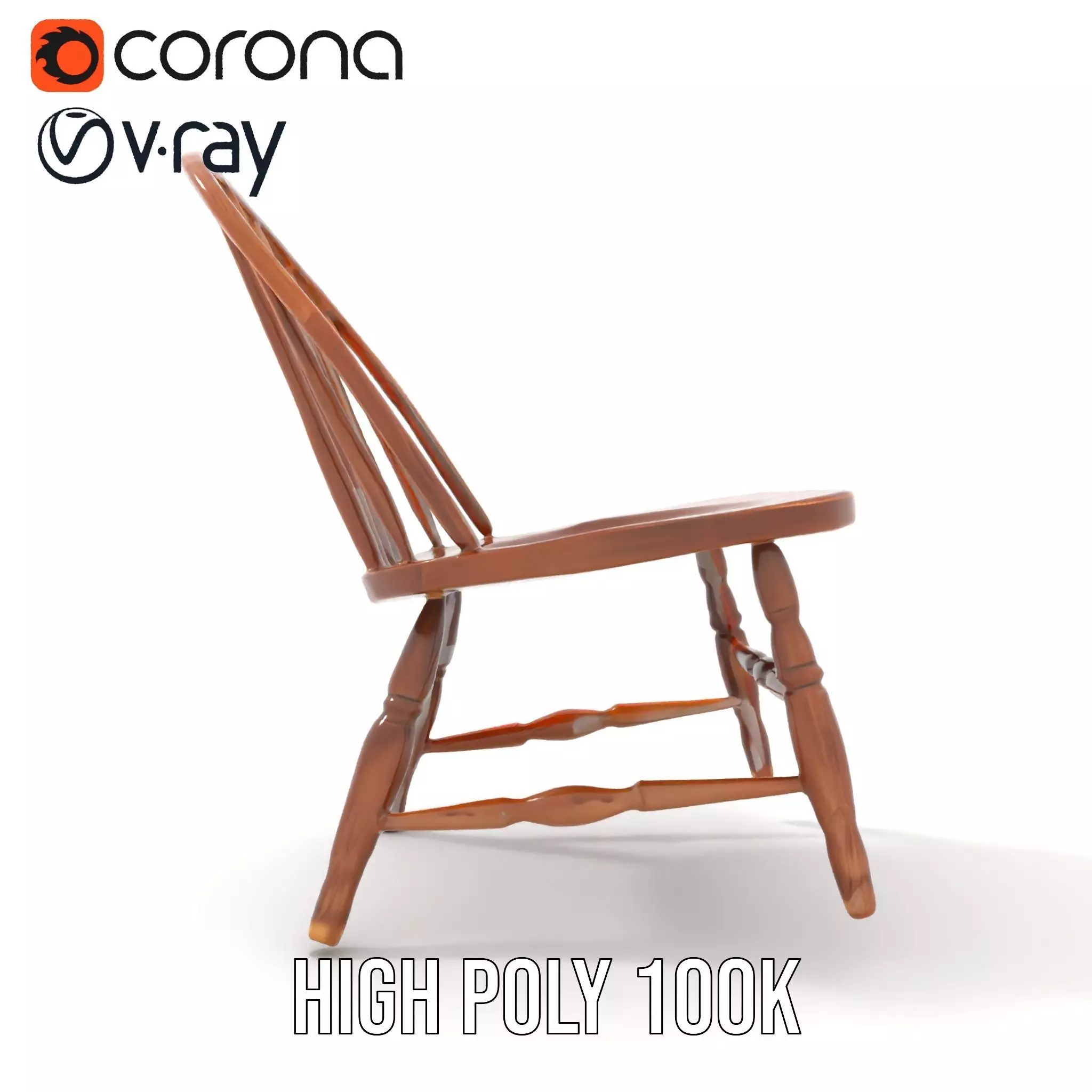 Classic Wooden Chair model pack Low-poly 3D model_25