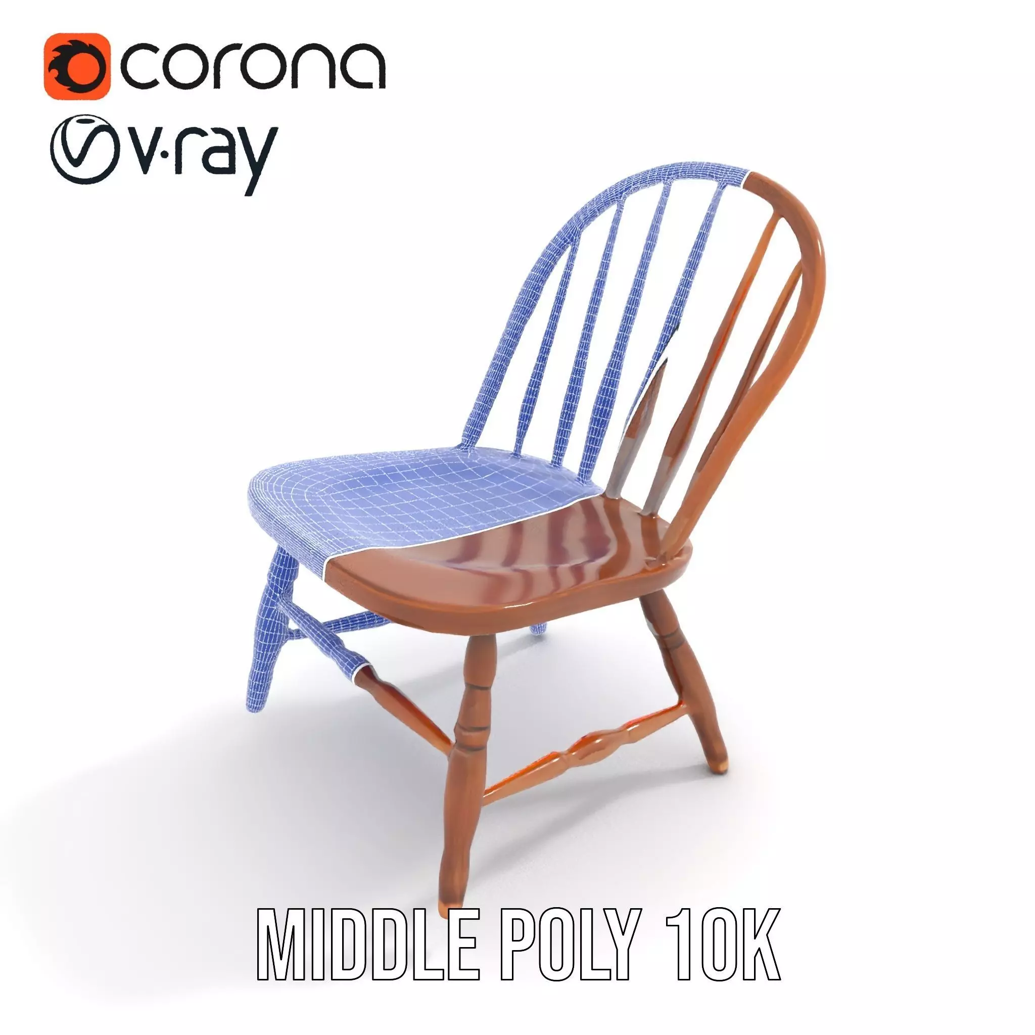 Classic Wooden Chair model pack Low-poly 3D model_18