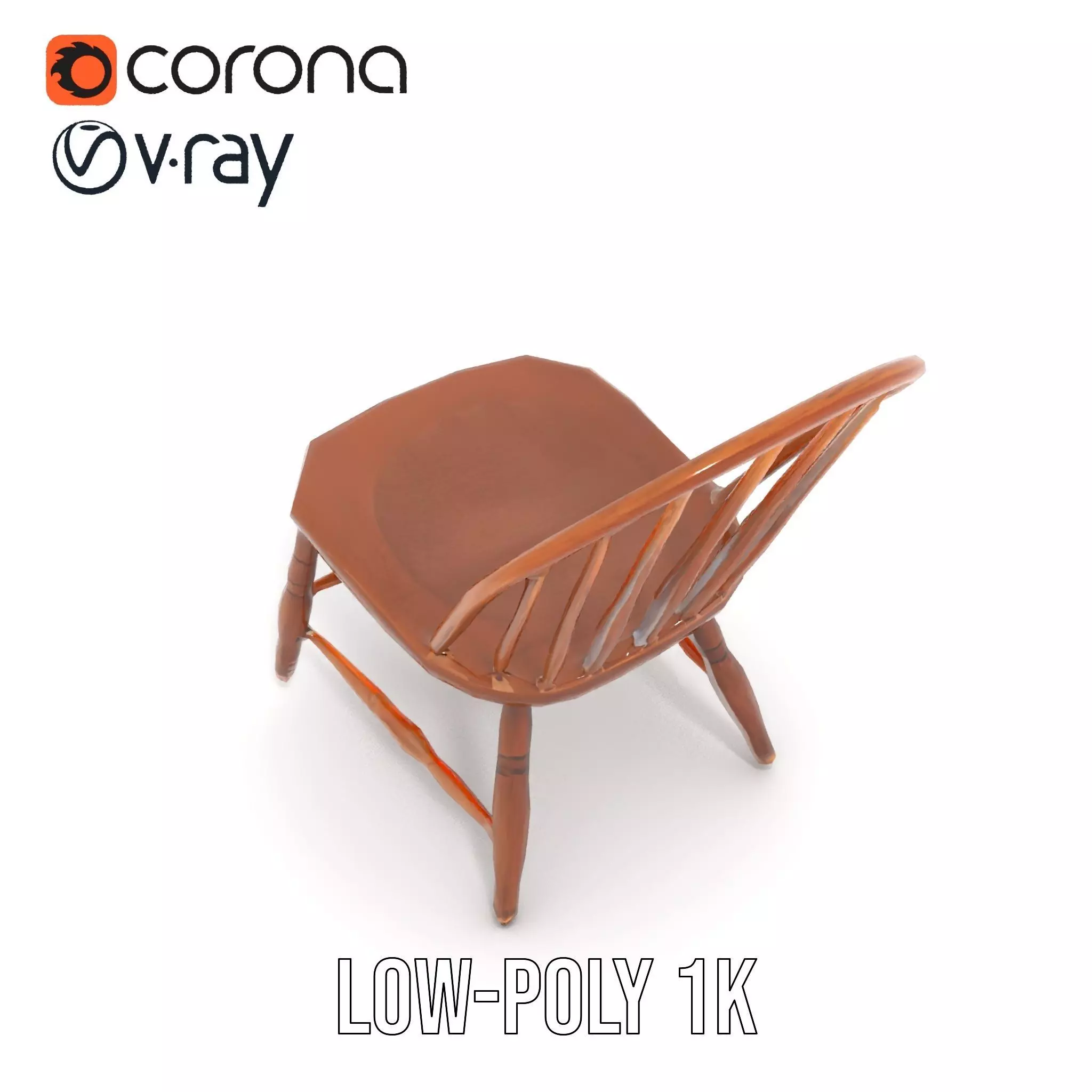Classic Wooden Chair model pack Low-poly 3D model_14