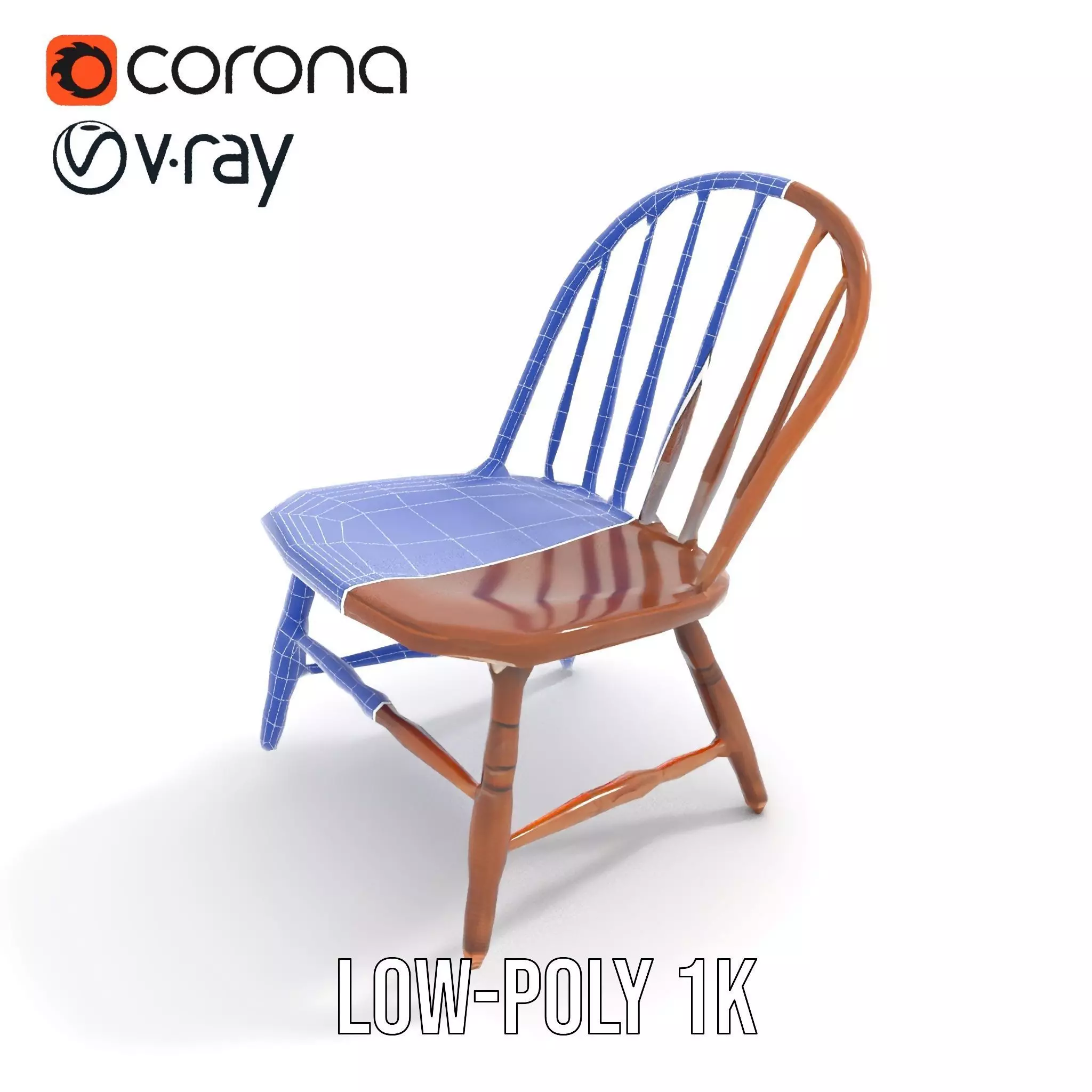 Classic Wooden Chair model pack Low-poly 3D model_21