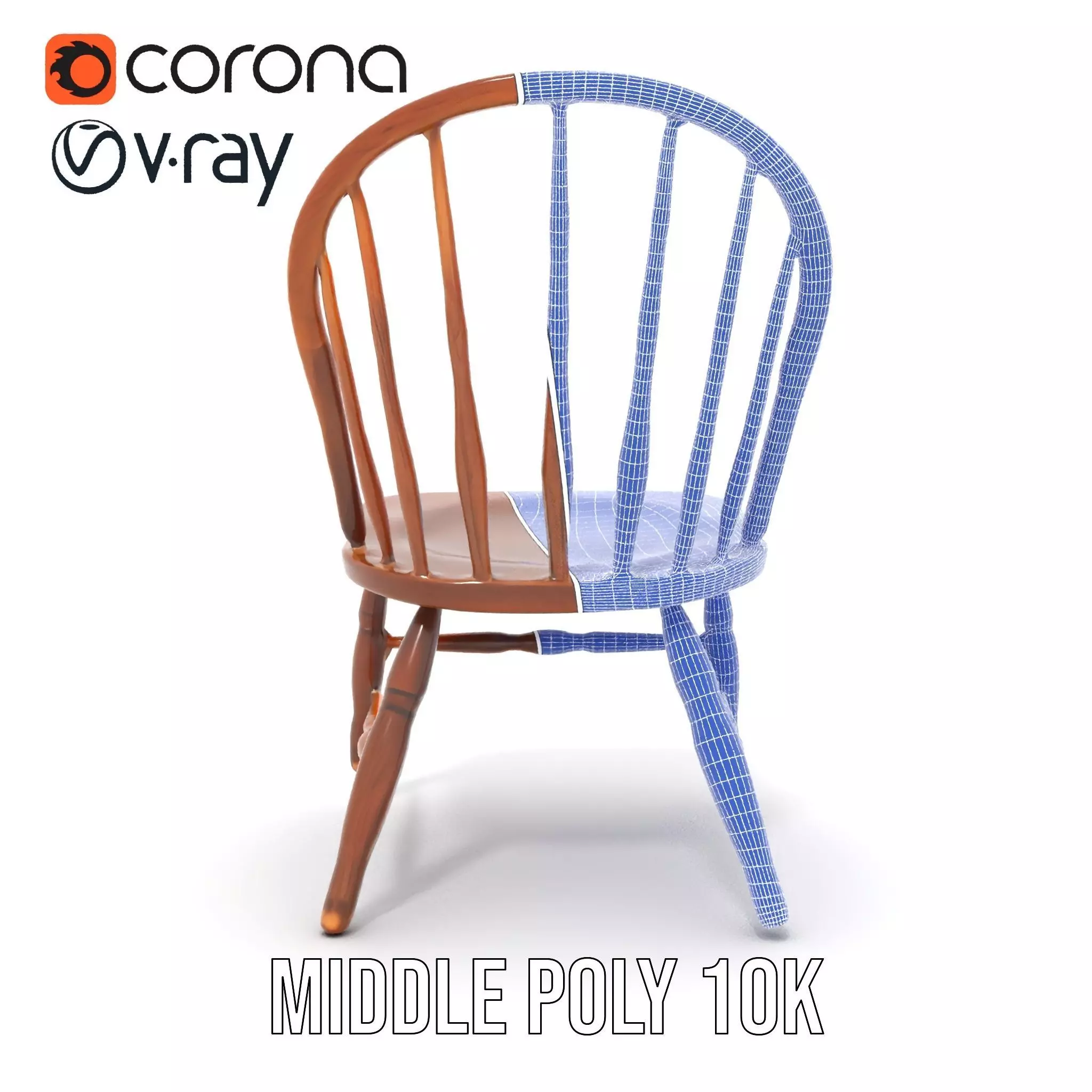 Classic Wooden Chair model pack Low-poly 3D model_23