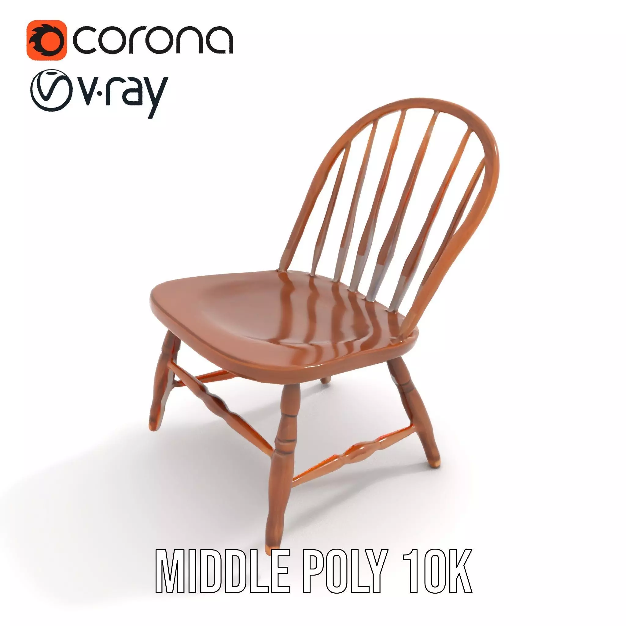 Classic Wooden Chair model pack Low-poly 3D model_5