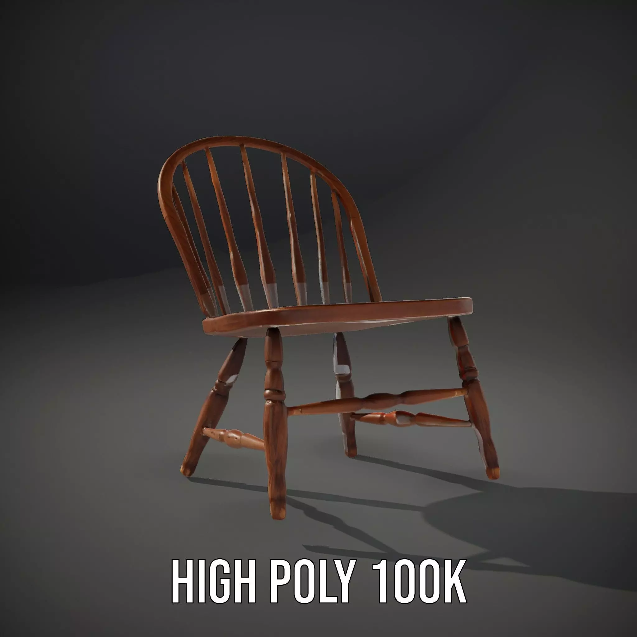 Classic Wooden Chair model pack Low-poly 3D model_10