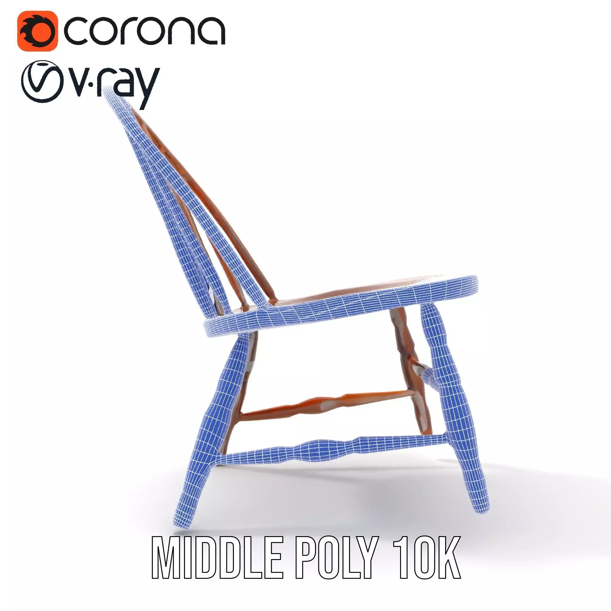 Classic Wooden Chair model pack Low-poly 3D model_26