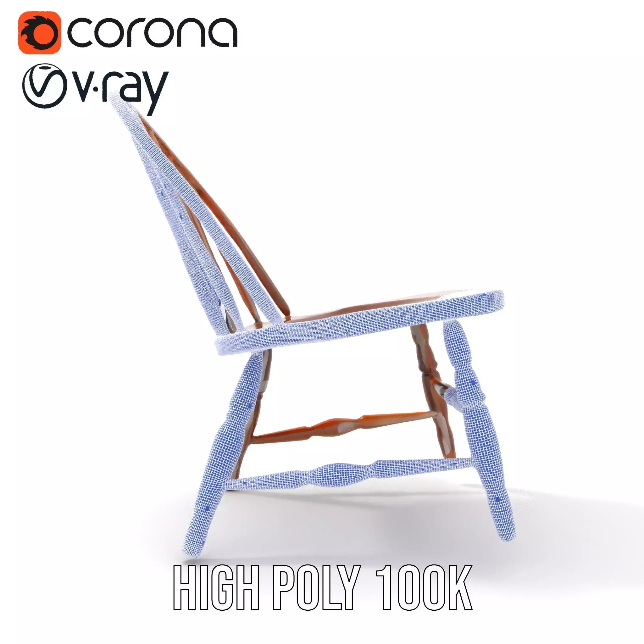 Classic Wooden Chair model pack Low-poly 3D model_33