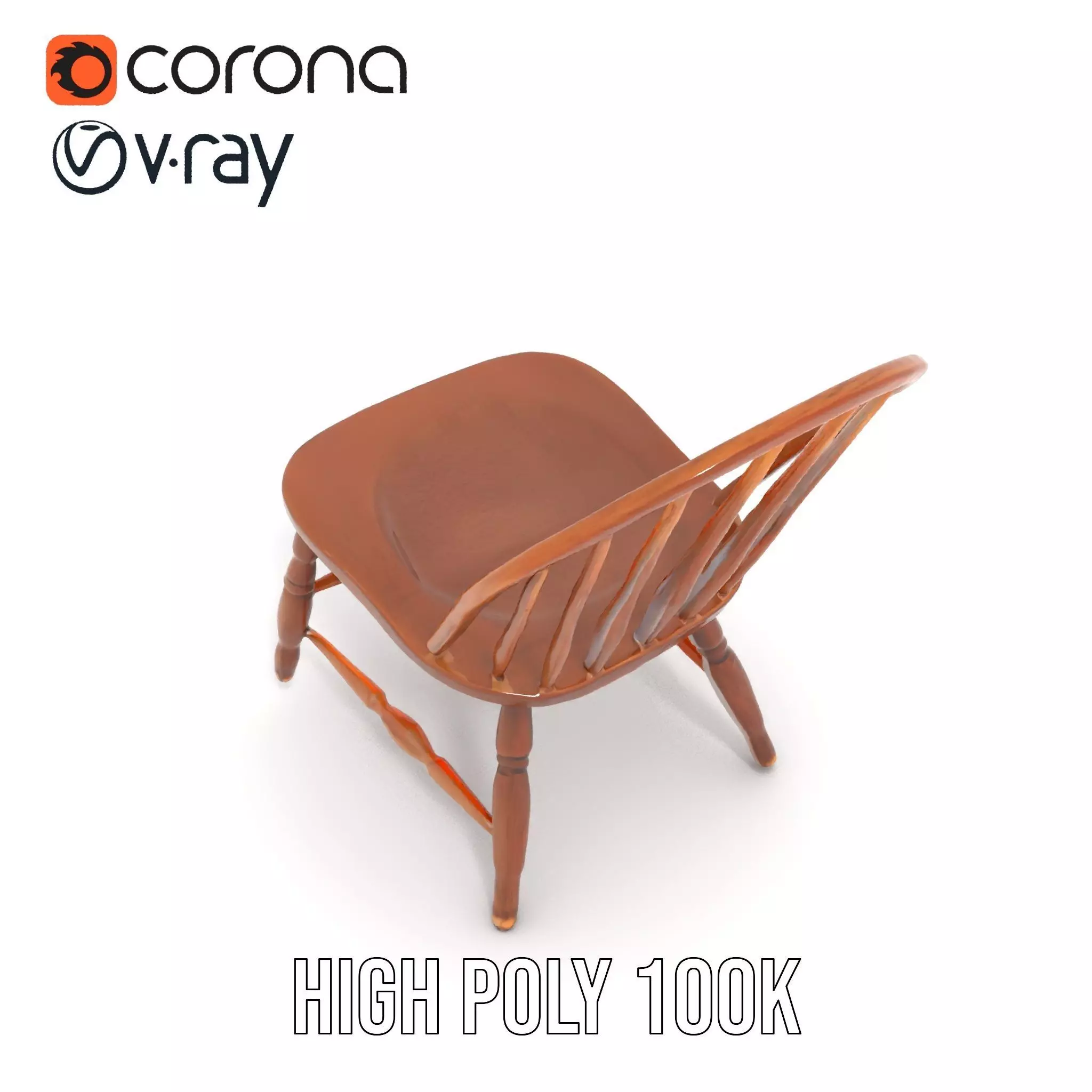 Classic Wooden Chair model pack Low-poly 3D model_31