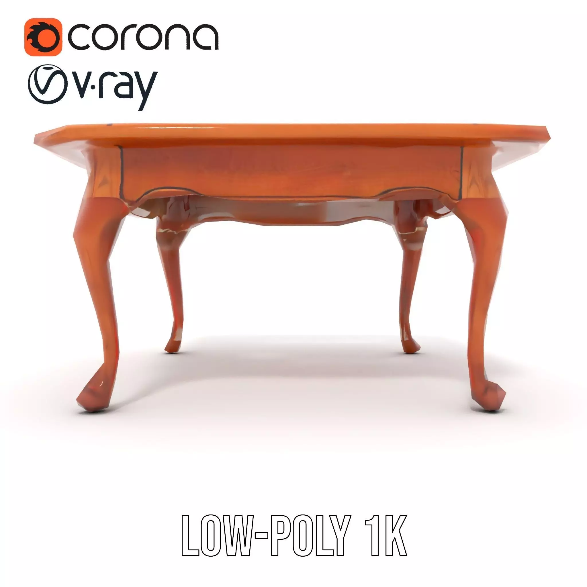 Elegant Cherrywood Table model pack Low-poly 3D model_9