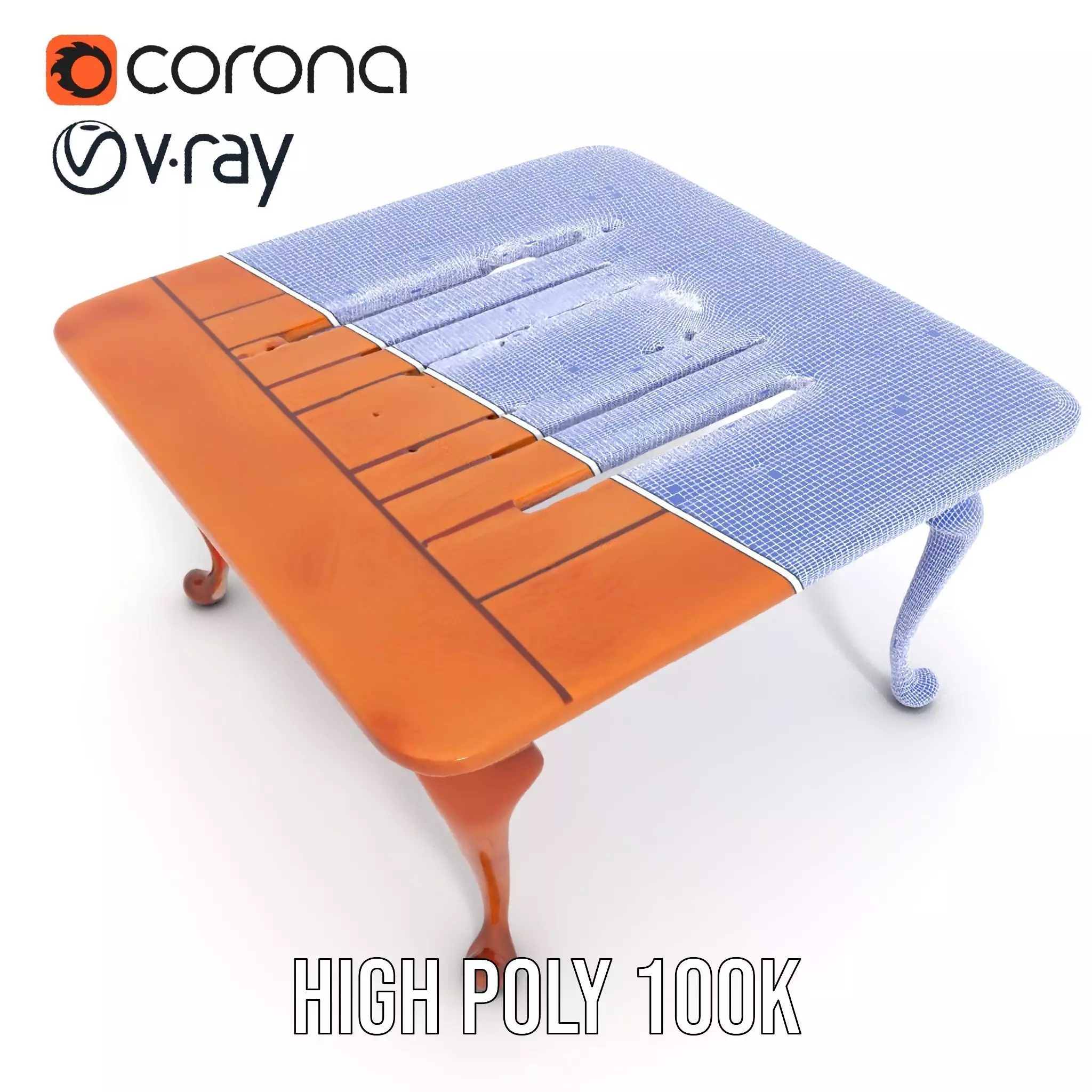 Elegant Cherrywood Table model pack Low-poly 3D model_32