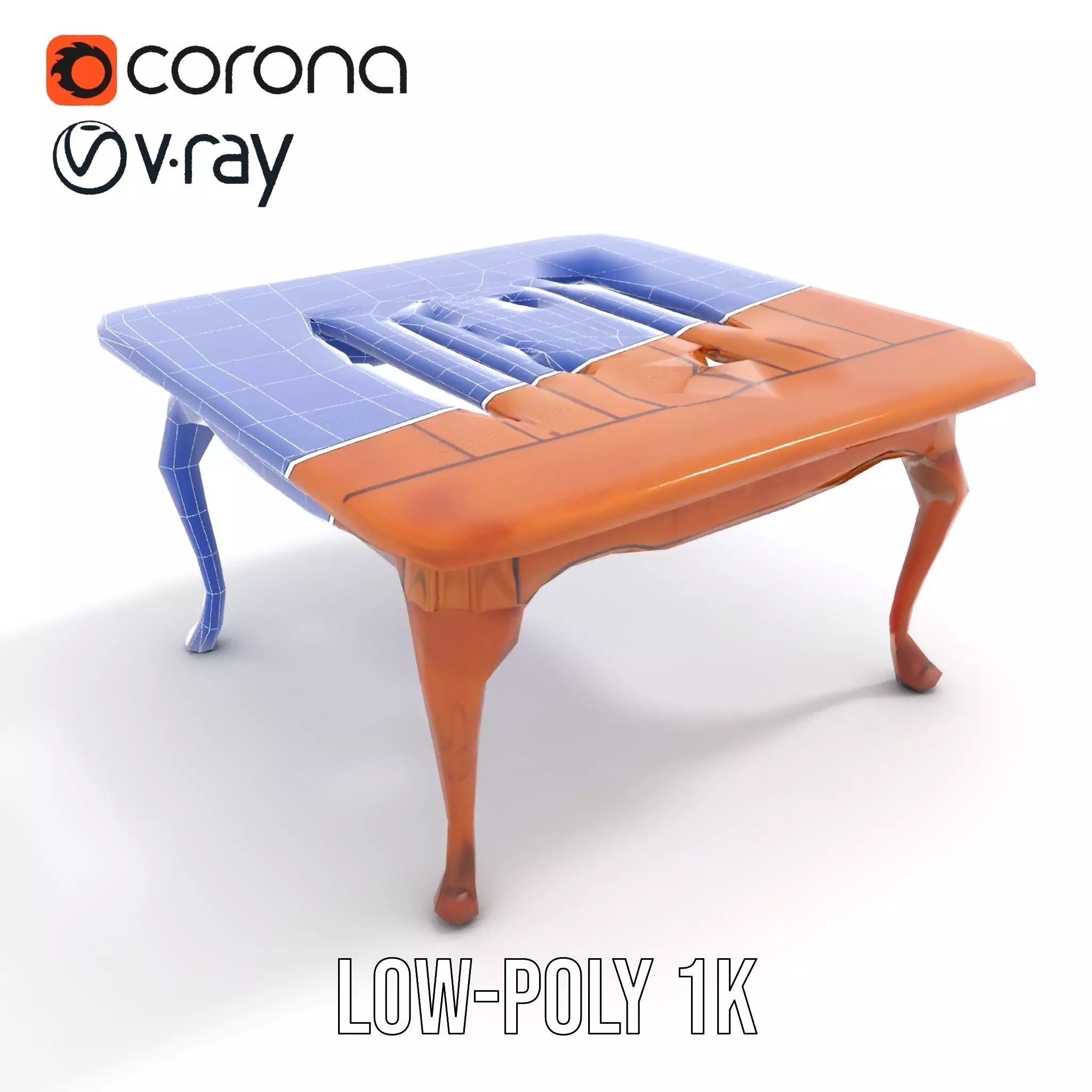Elegant Cherrywood Table model pack Low-poly 3D model_27