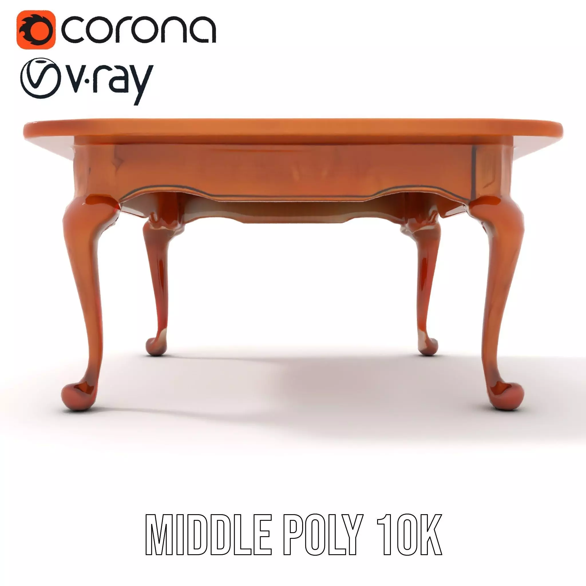 Elegant Cherrywood Table model pack Low-poly 3D model_17