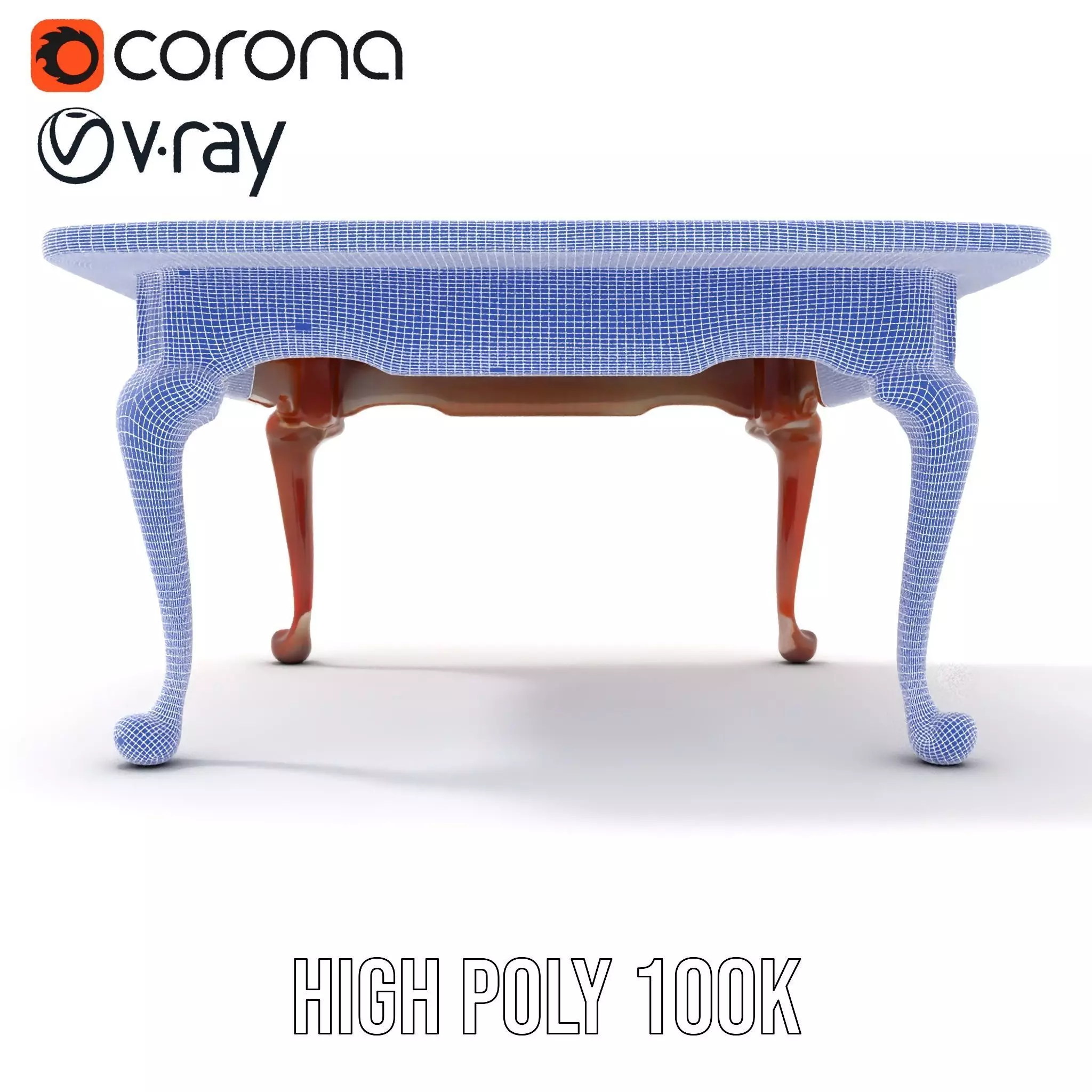 Elegant Cherrywood Table model pack Low-poly 3D model_34