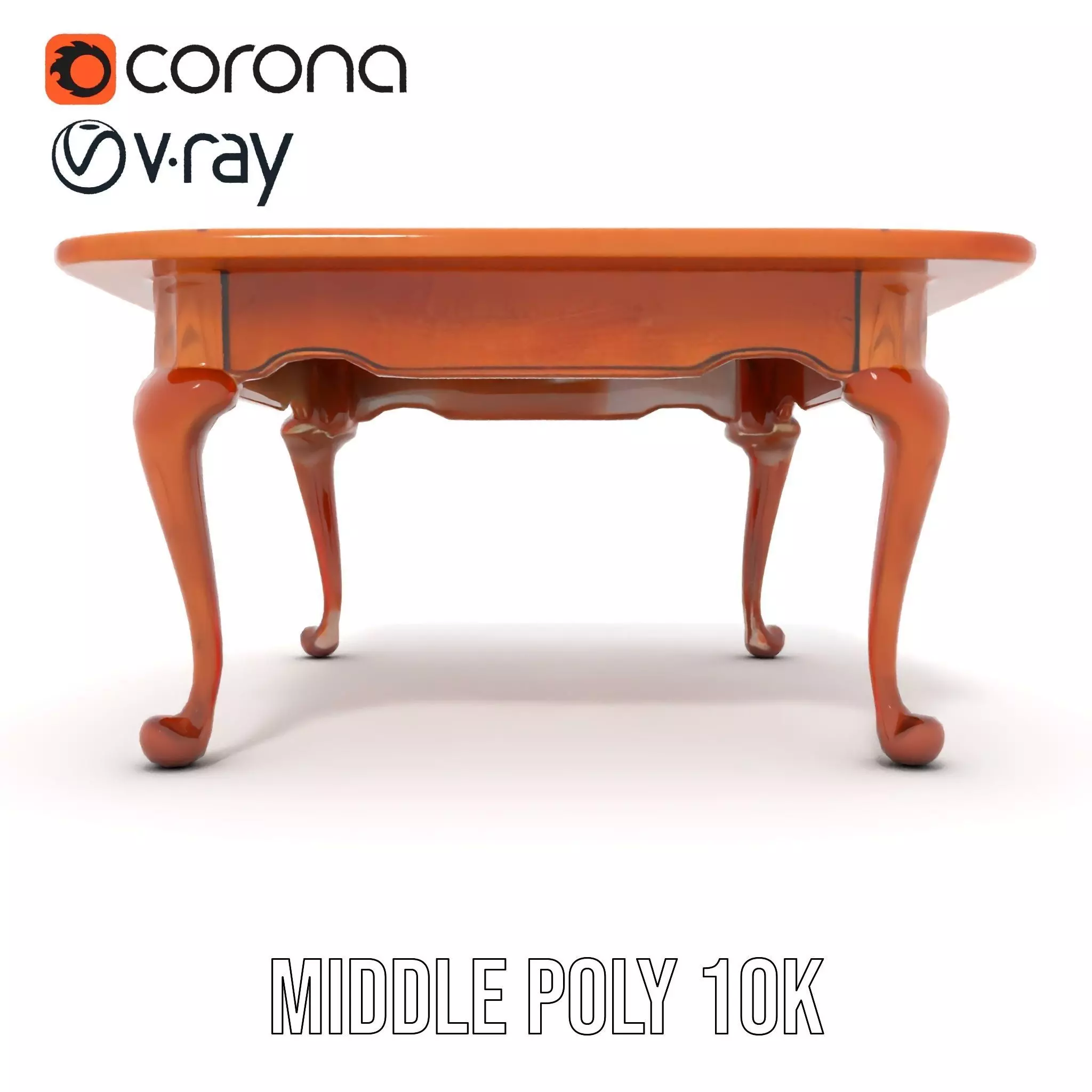 Elegant Cherrywood Table model pack Low-poly 3D model_11