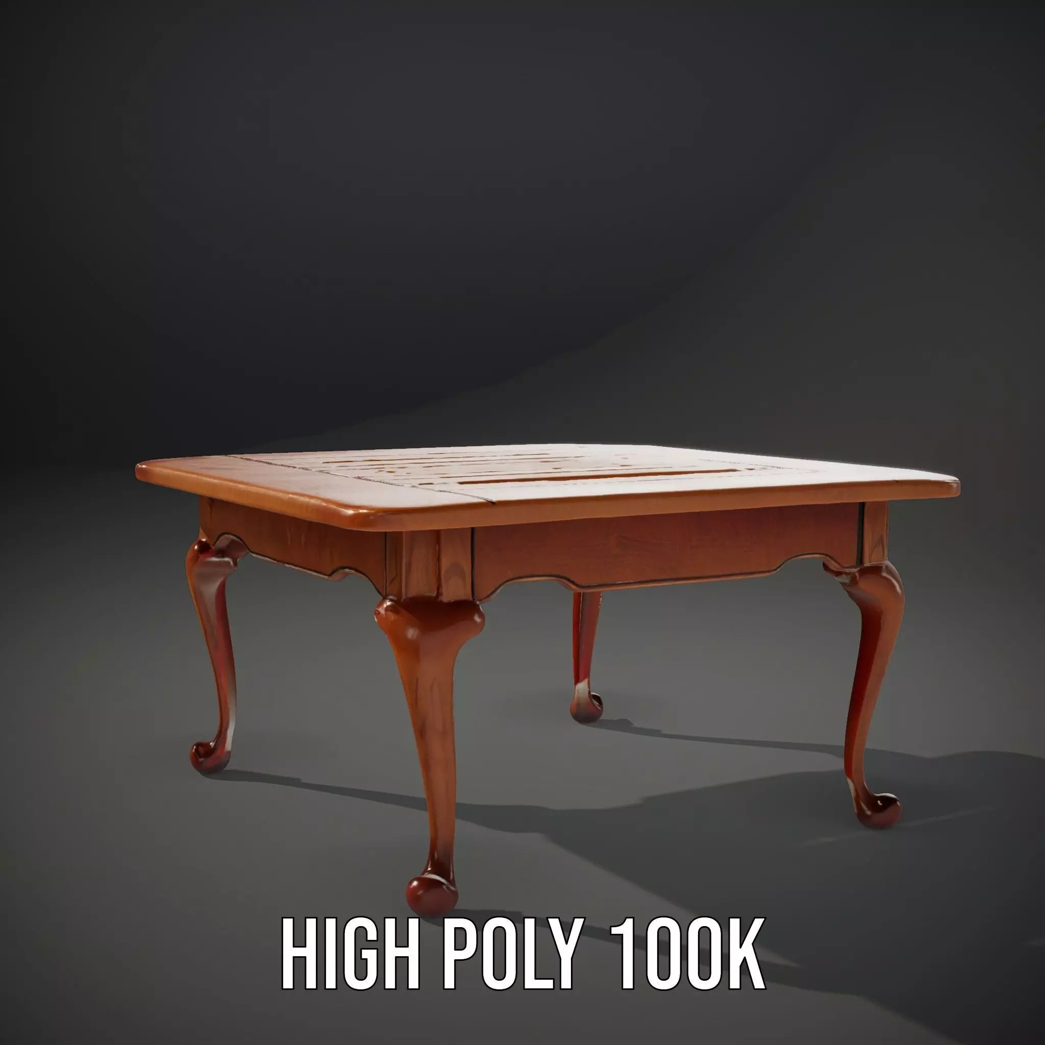 Elegant Cherrywood Table model pack Low-poly 3D model_10