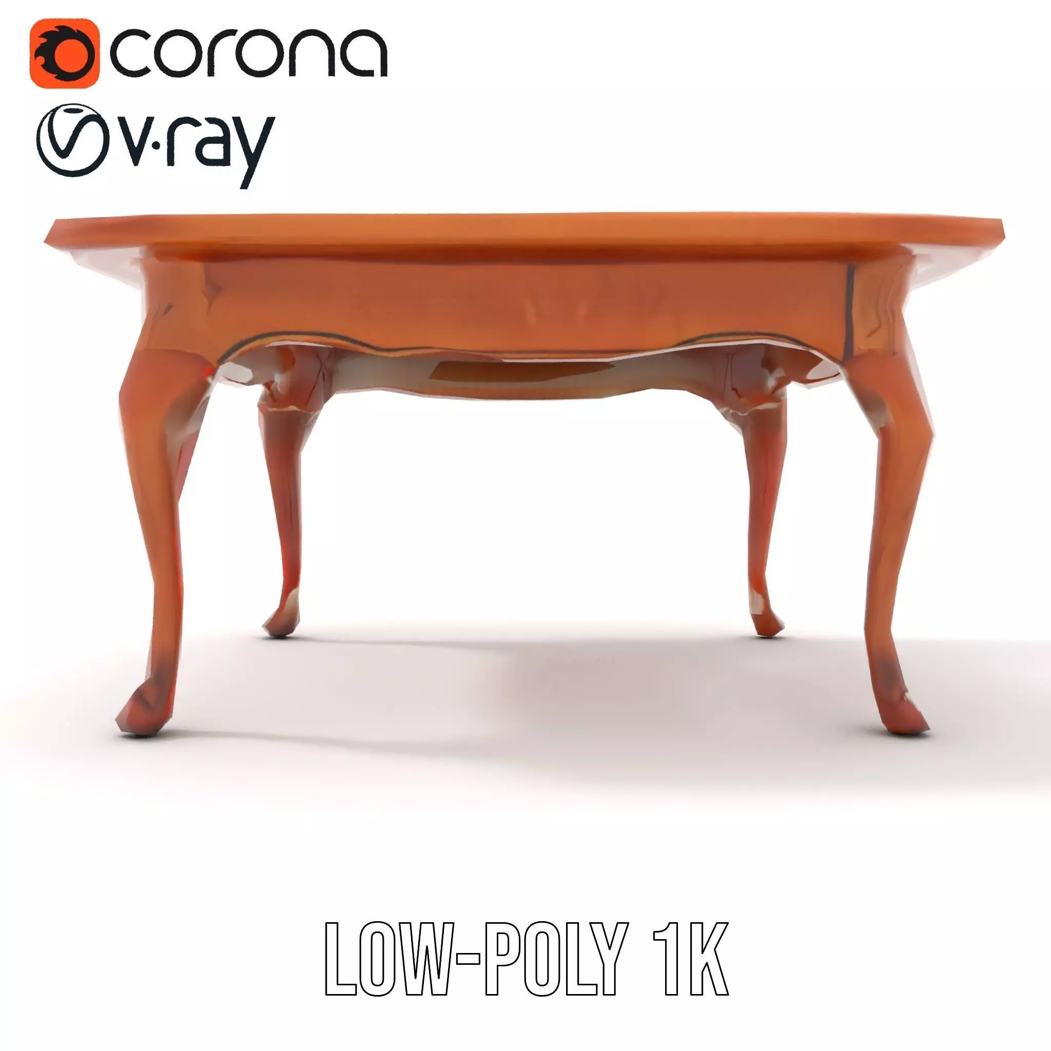 Elegant Cherrywood Table model pack Low-poly 3D model_7
