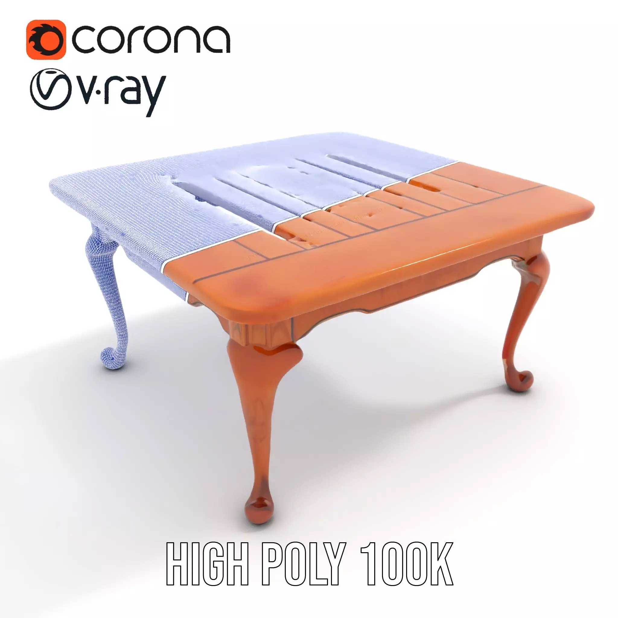 Elegant Cherrywood Table model pack Low-poly 3D model_31