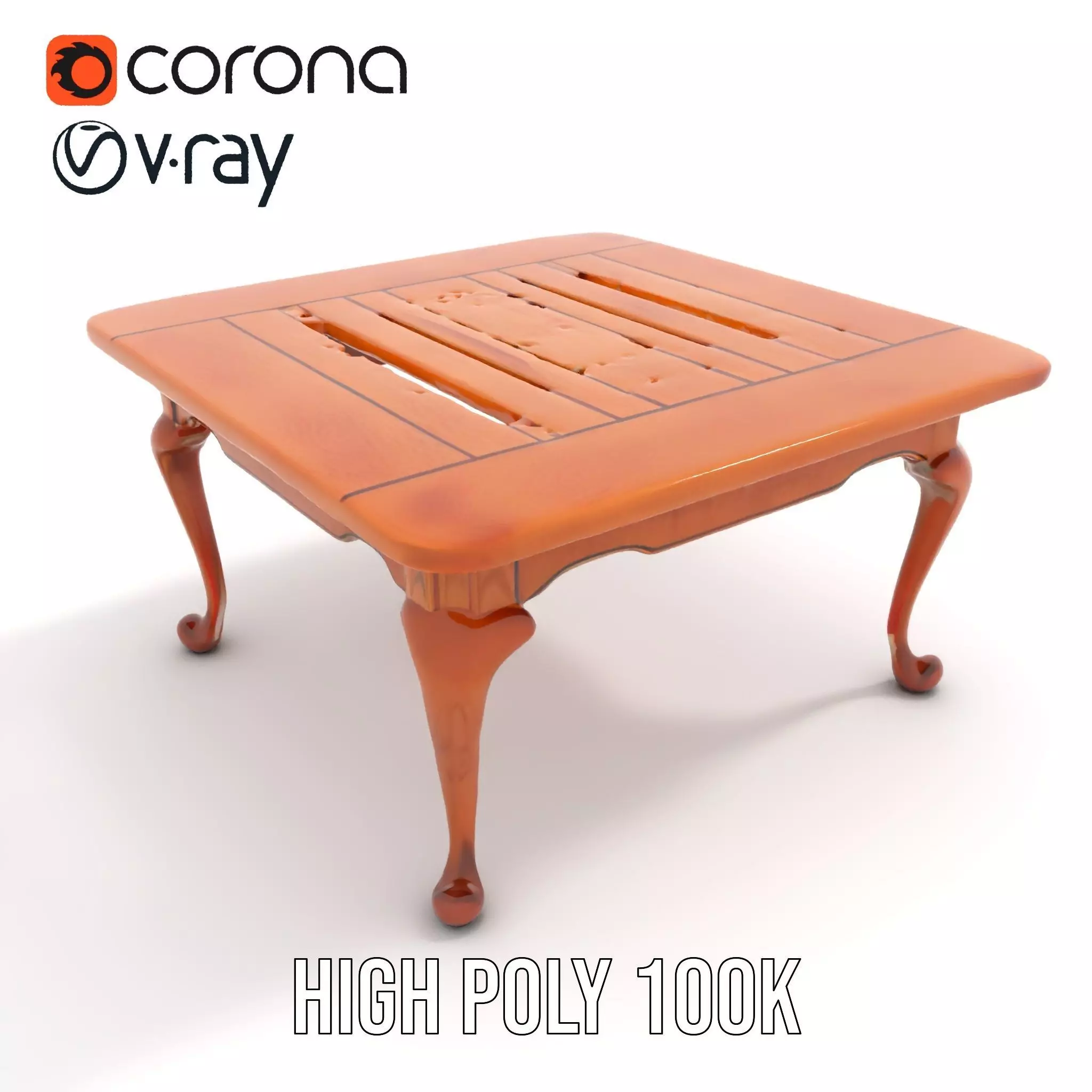 Elegant Cherrywood Table model pack Low-poly 3D model_22