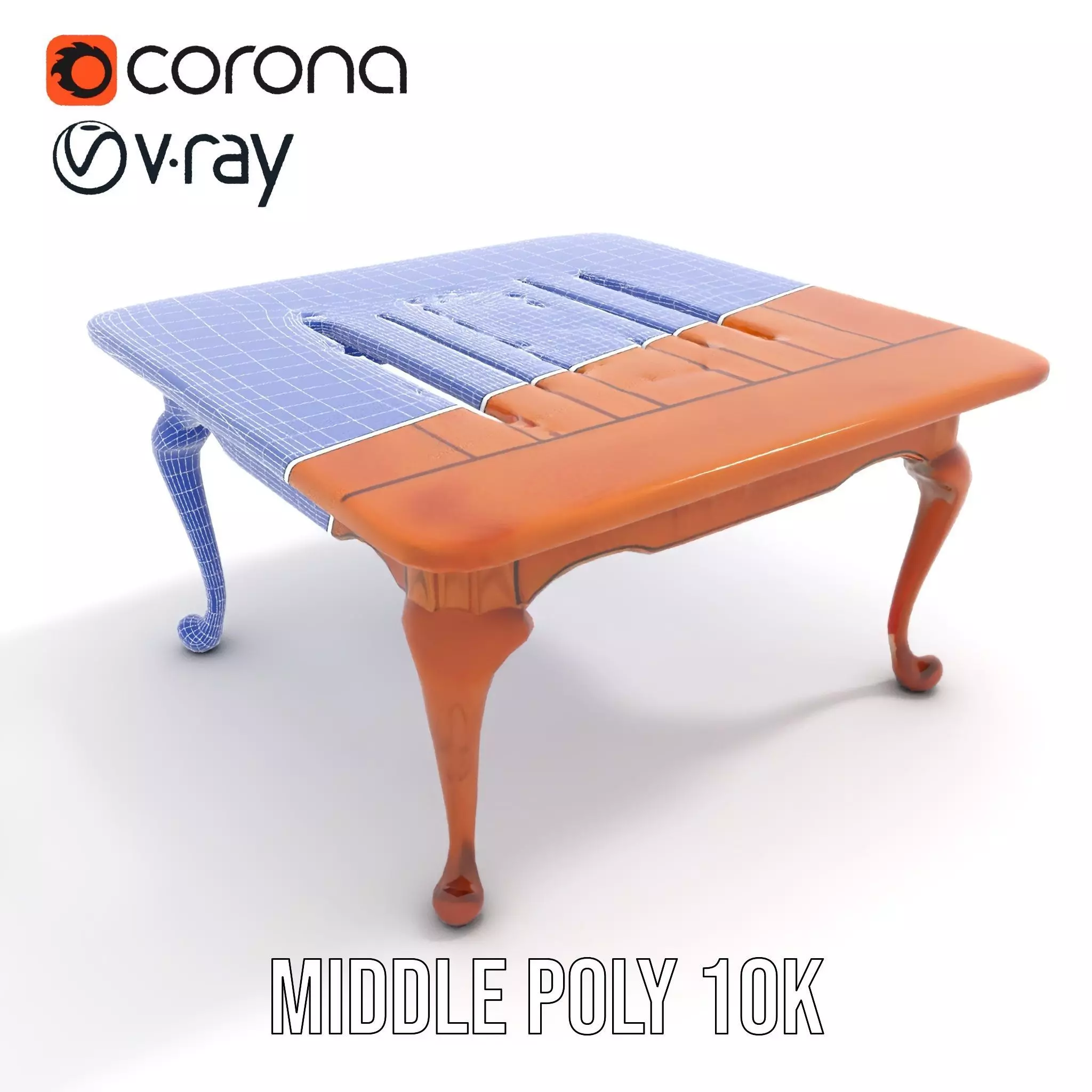 Elegant Cherrywood Table model pack Low-poly 3D model_29