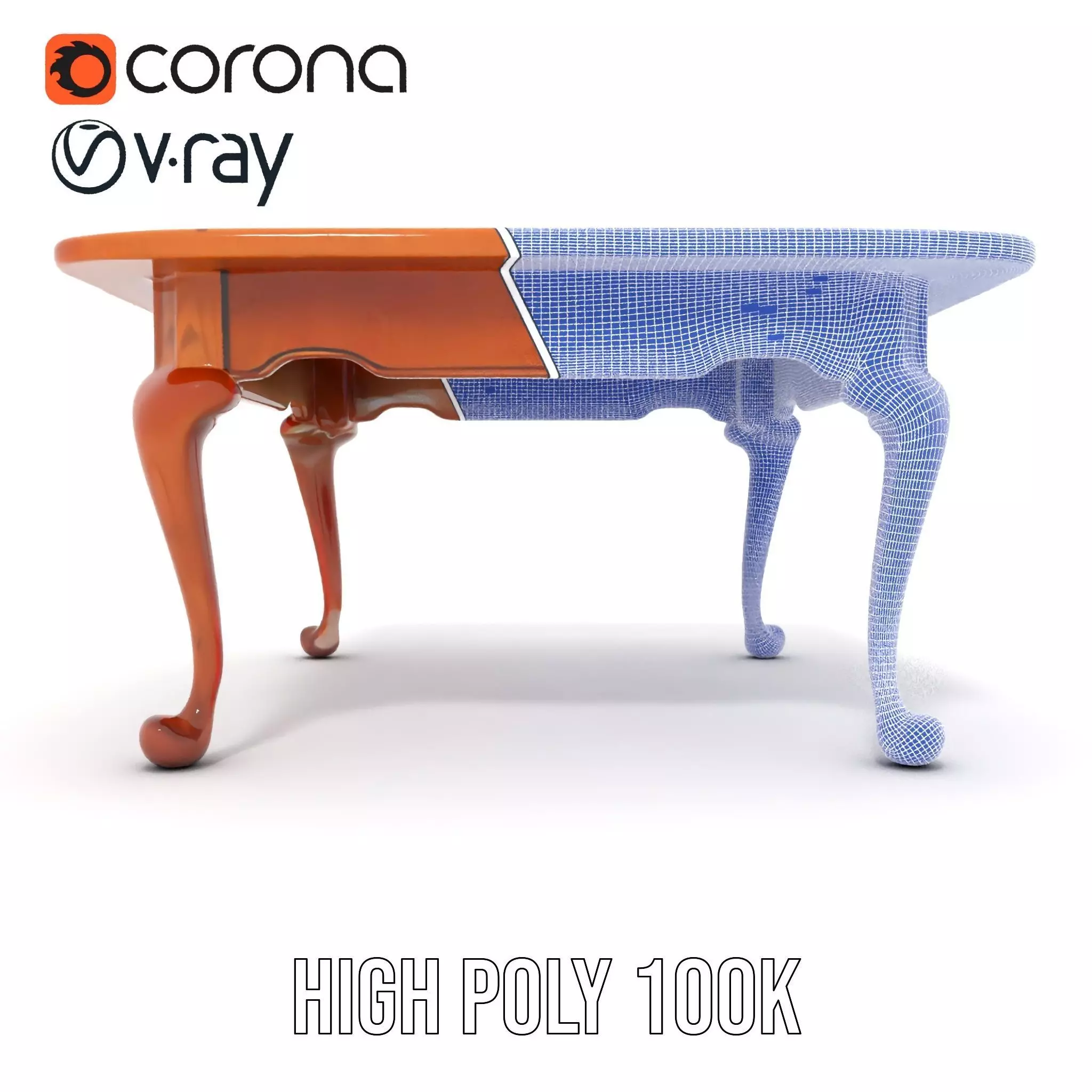 Elegant Cherrywood Table model pack Low-poly 3D model_33