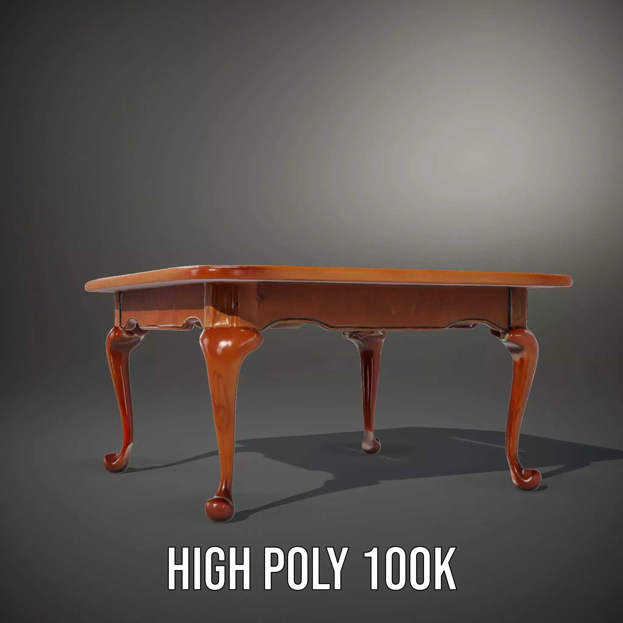 Elegant Cherrywood Table model pack Low-poly 3D model_8