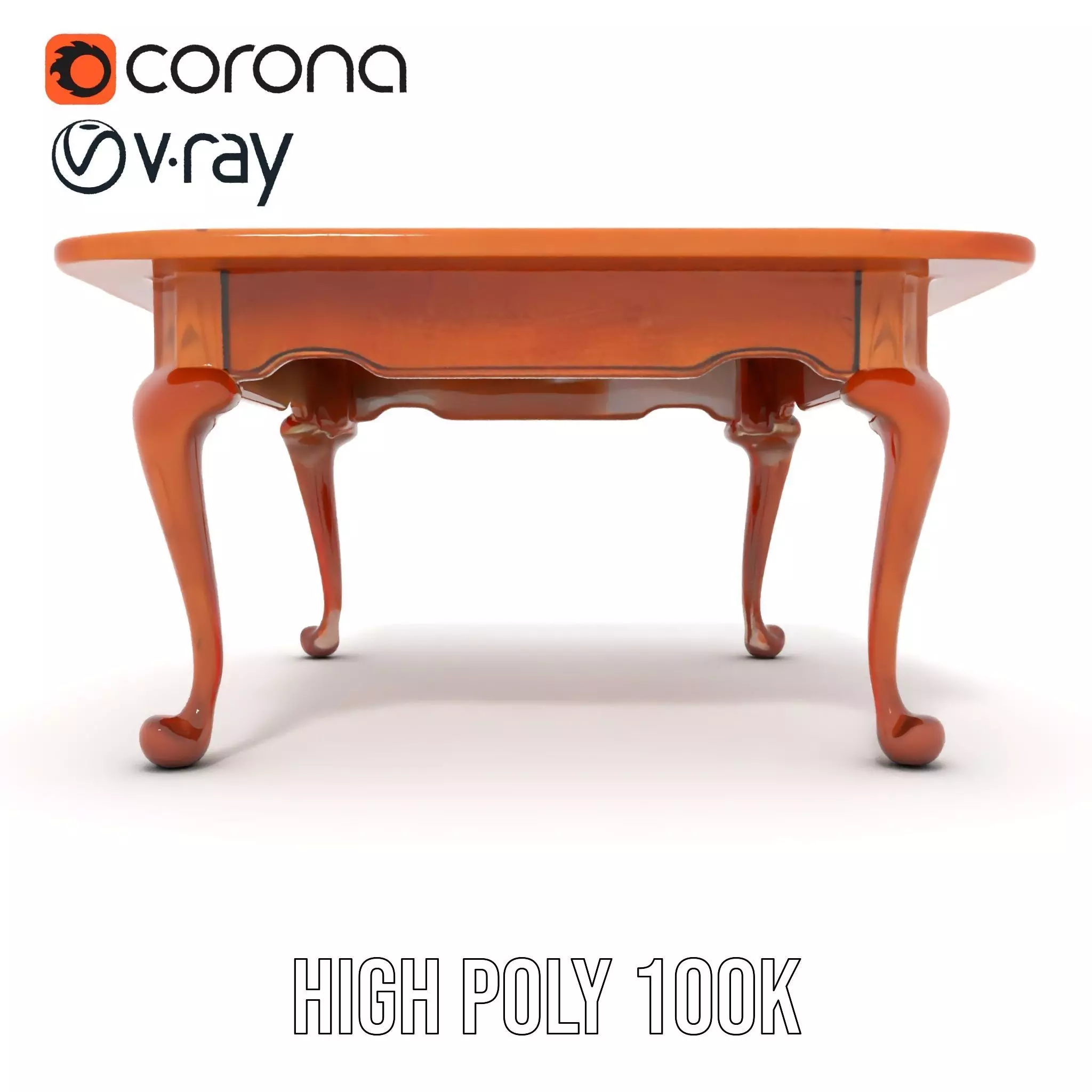 Elegant Cherrywood Table model pack Low-poly 3D model_19