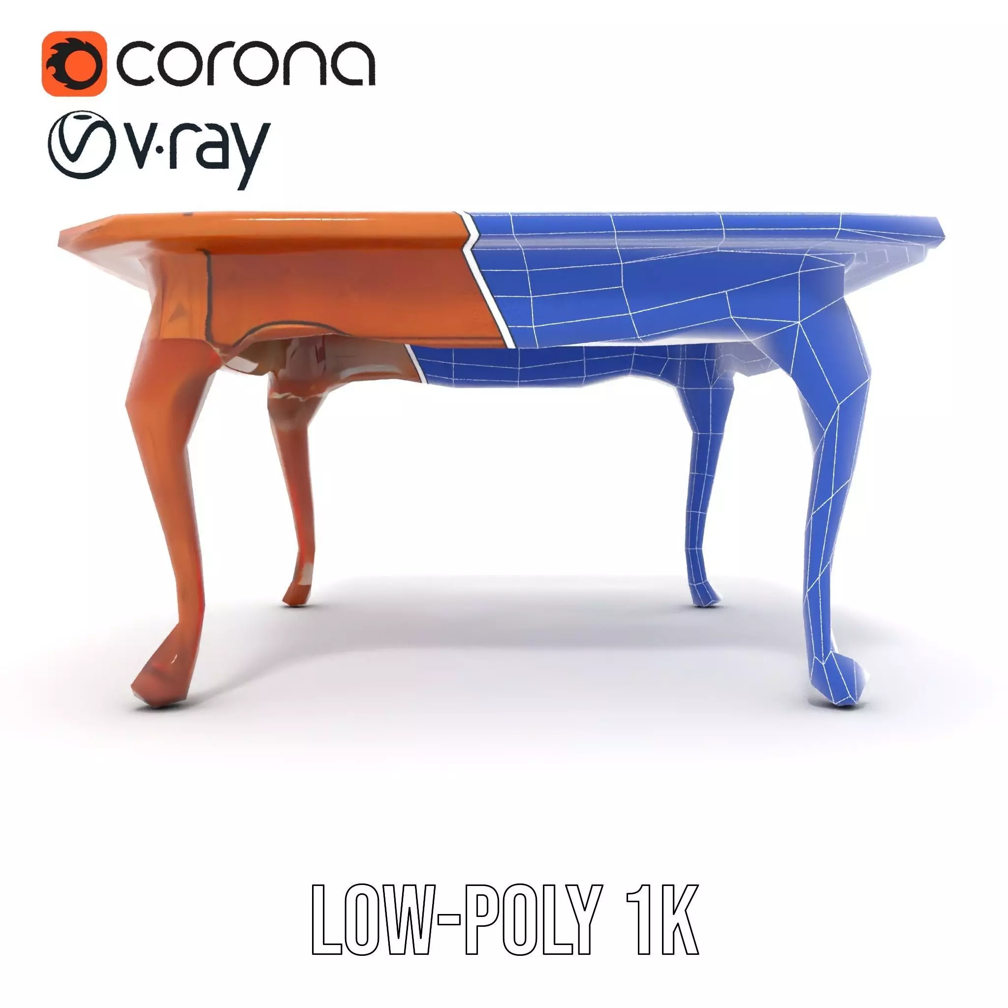 Elegant Cherrywood Table model pack Low-poly 3D model_30