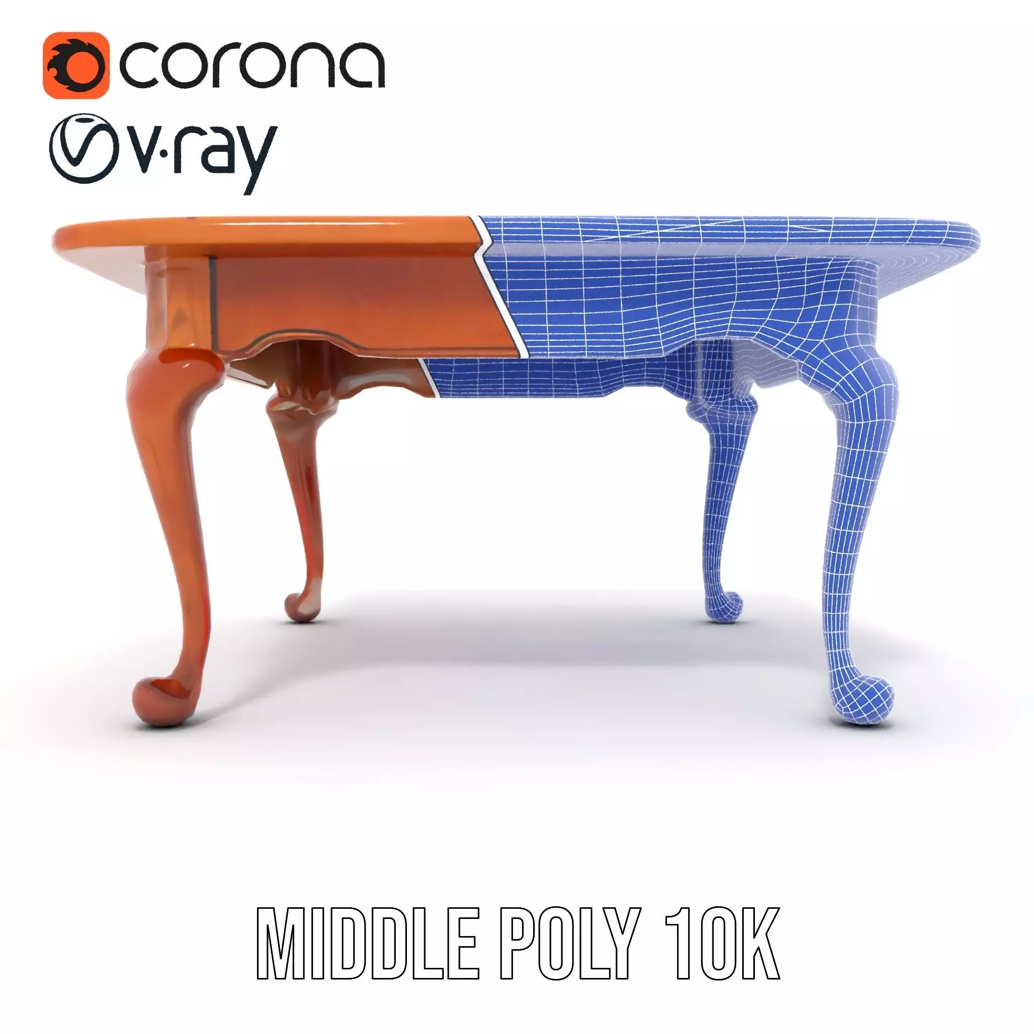 Elegant Cherrywood Table model pack Low-poly 3D model_26