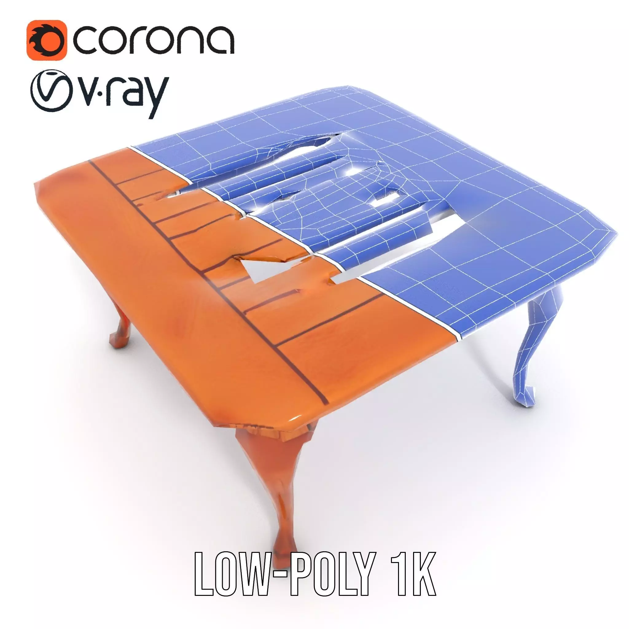 Elegant Cherrywood Table model pack Low-poly 3D model_21