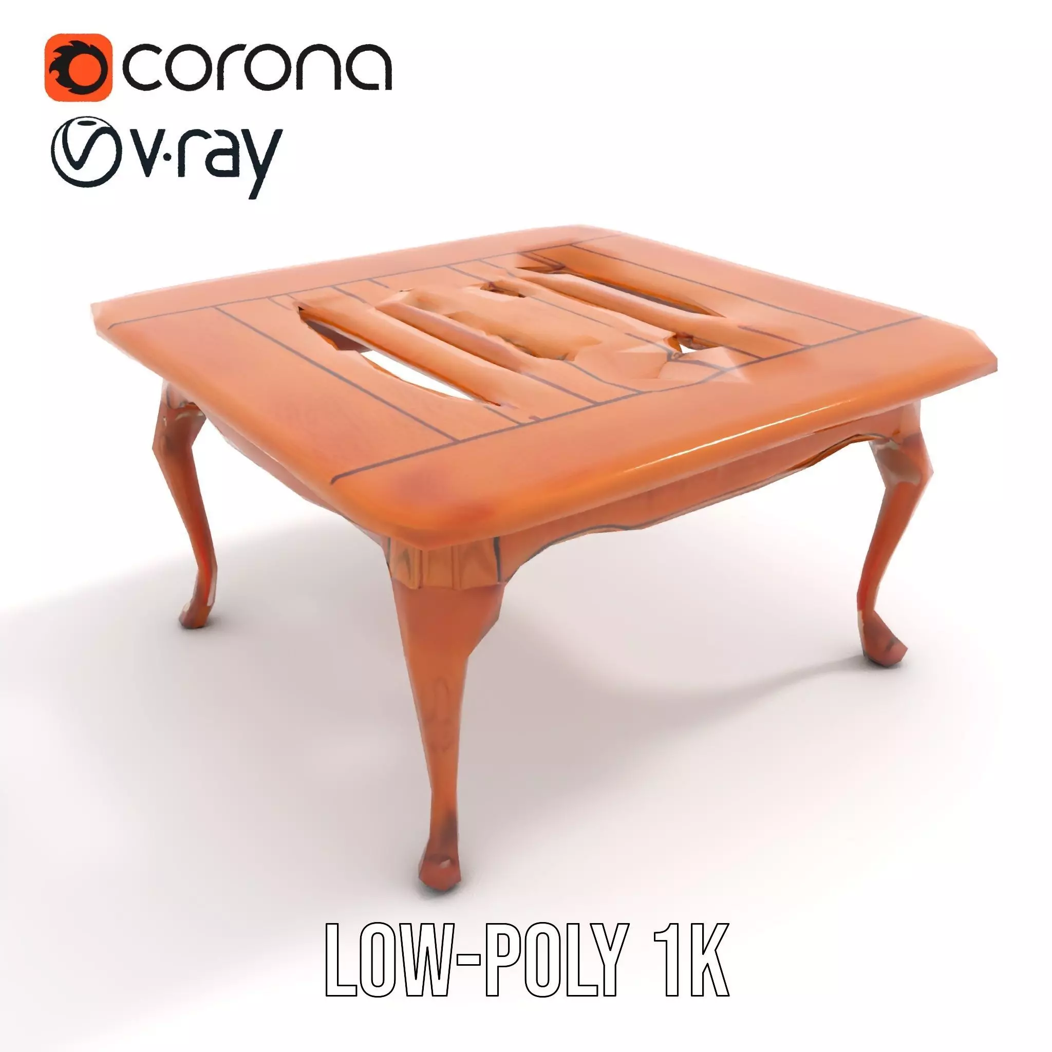 Elegant Cherrywood Table model pack Low-poly 3D model_14