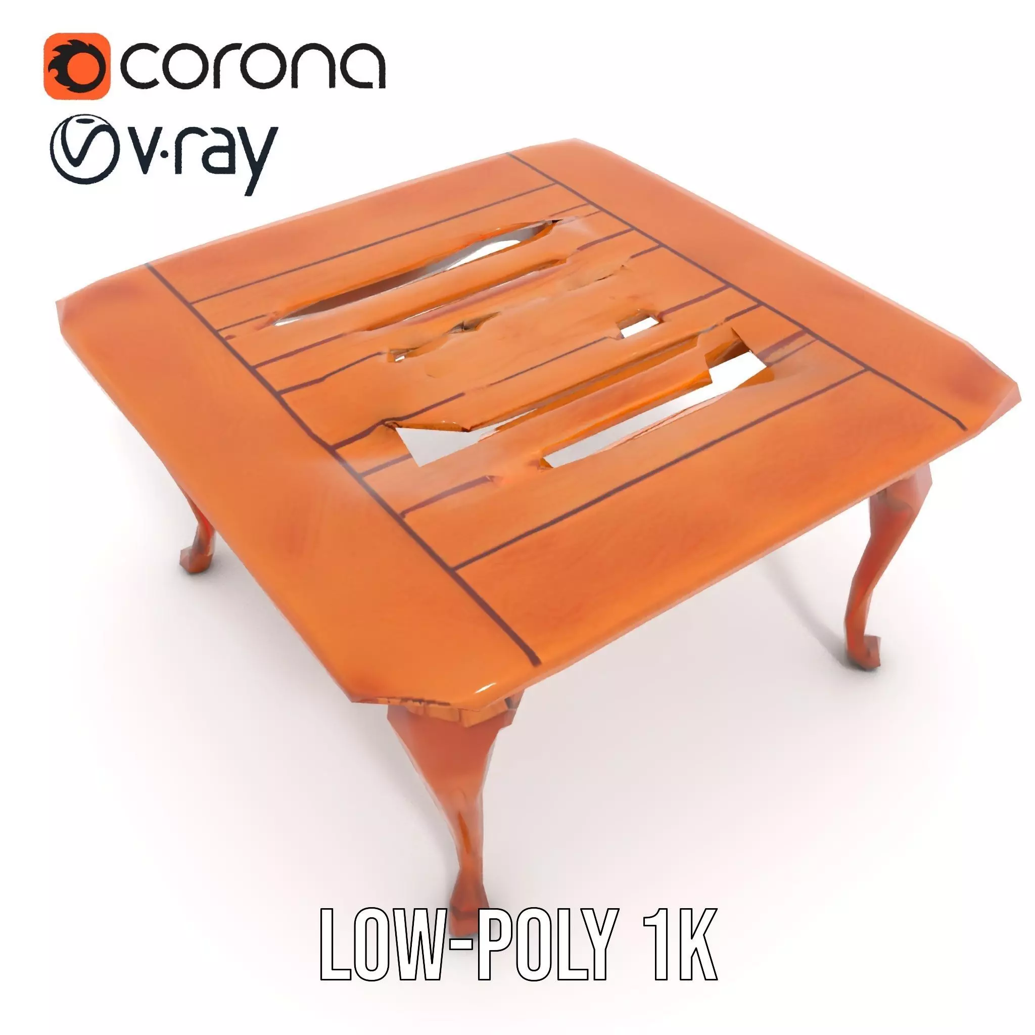 Elegant Cherrywood Table model pack Low-poly 3D model_16