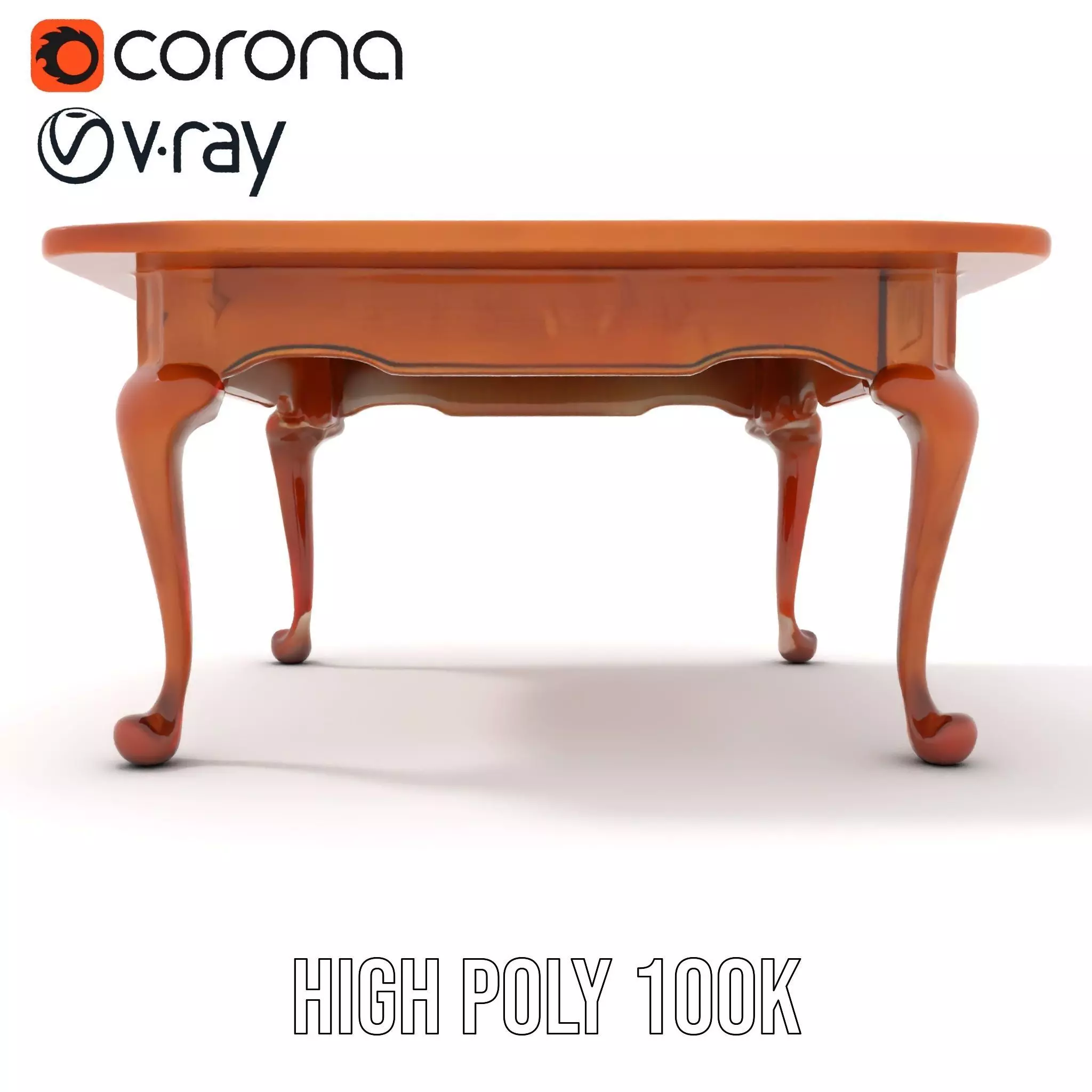 Elegant Cherrywood Table model pack Low-poly 3D model_25