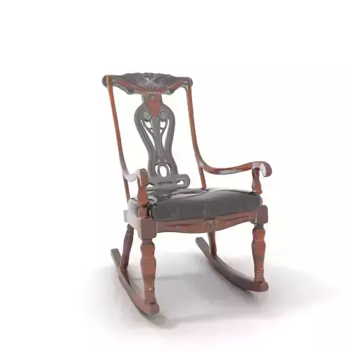 Elegant Oak Rocking Chair model pack
