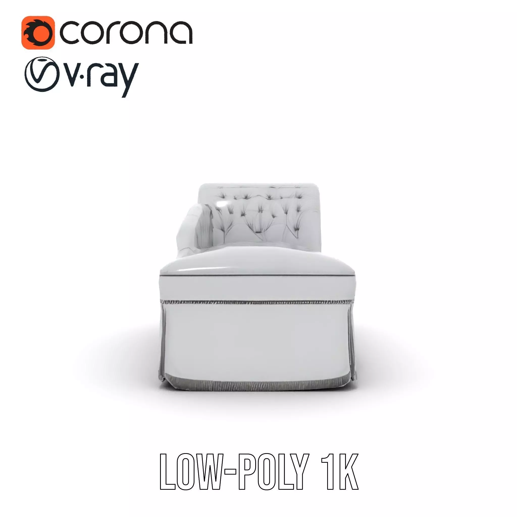 Elegant Gray Chaise model pack Low-poly 3D model_20