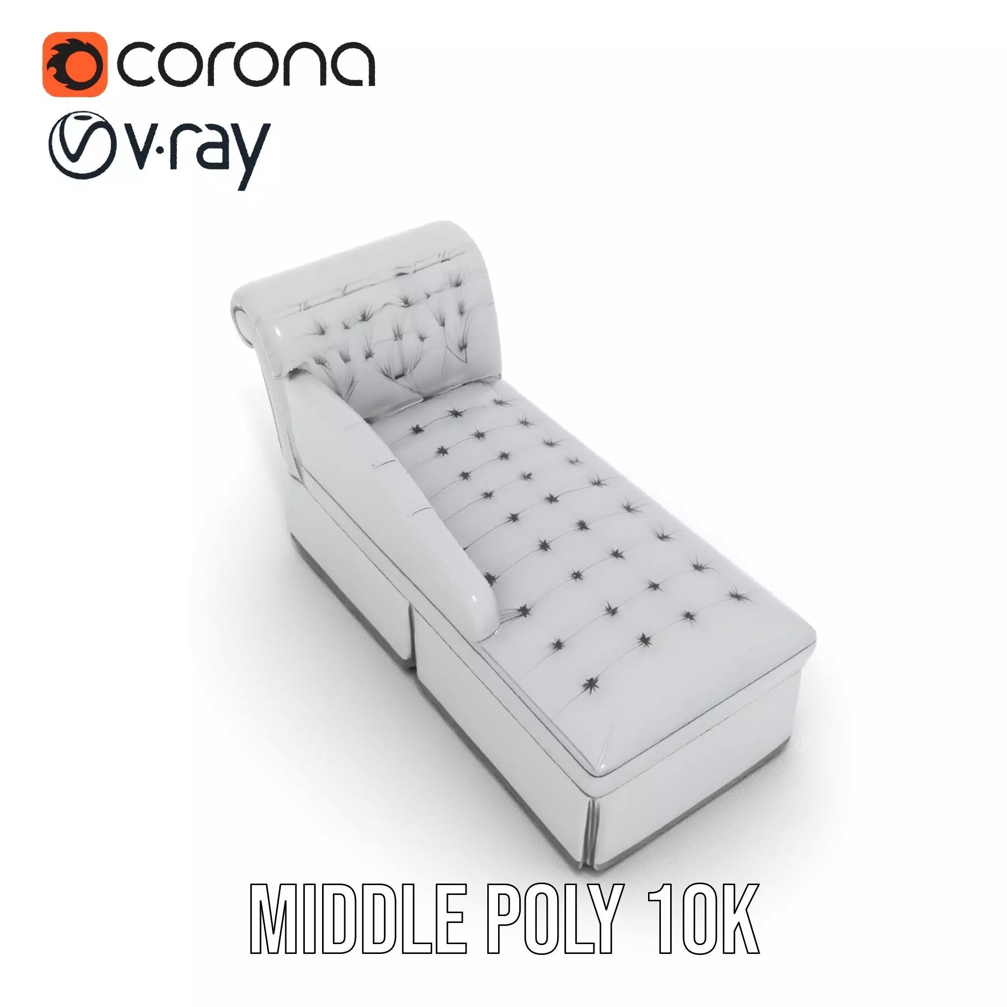 Elegant Gray Chaise model pack Low-poly 3D model_11