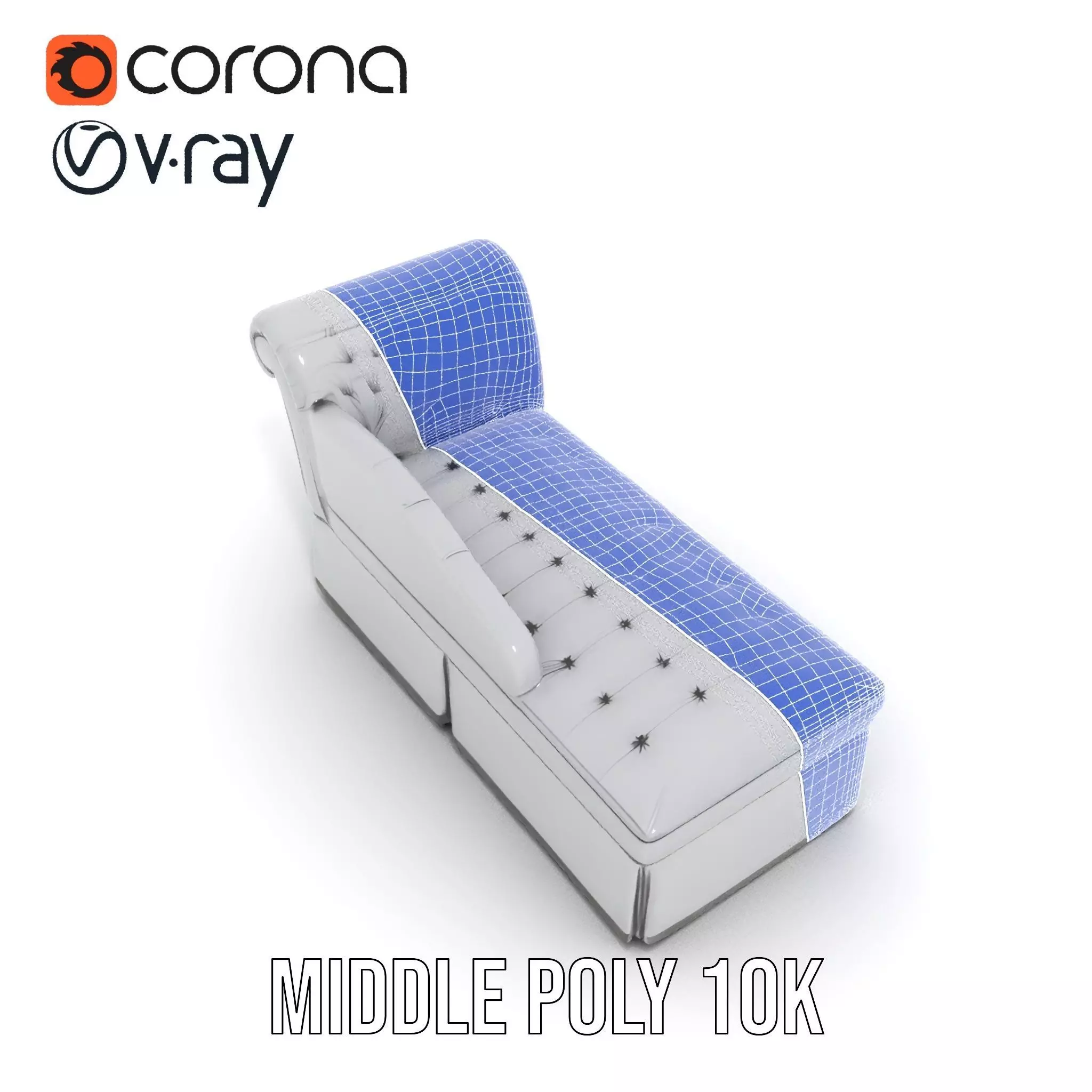 Elegant Gray Chaise model pack Low-poly 3D model_26