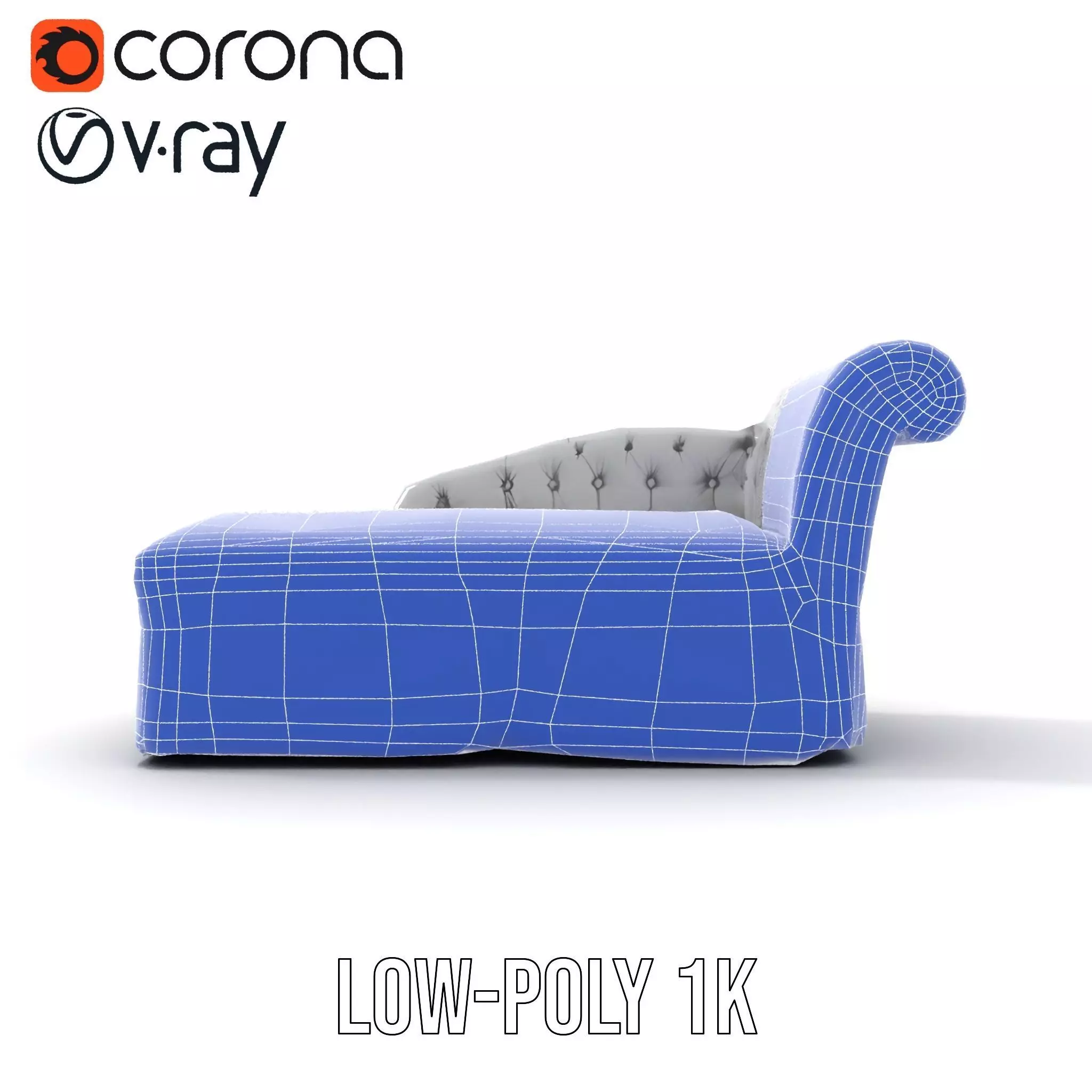 Elegant Gray Chaise model pack Low-poly 3D model_27