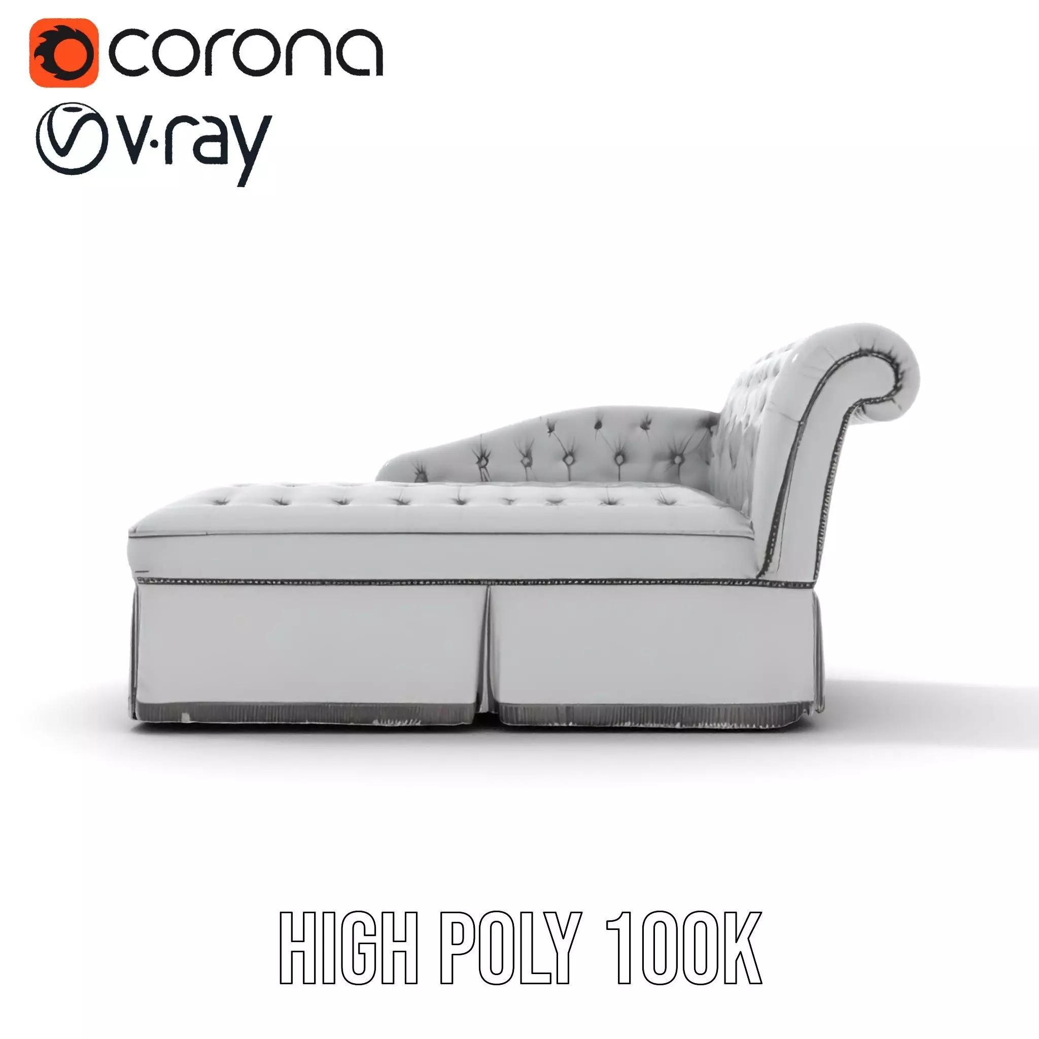 Elegant Gray Chaise model pack Low-poly 3D model_15