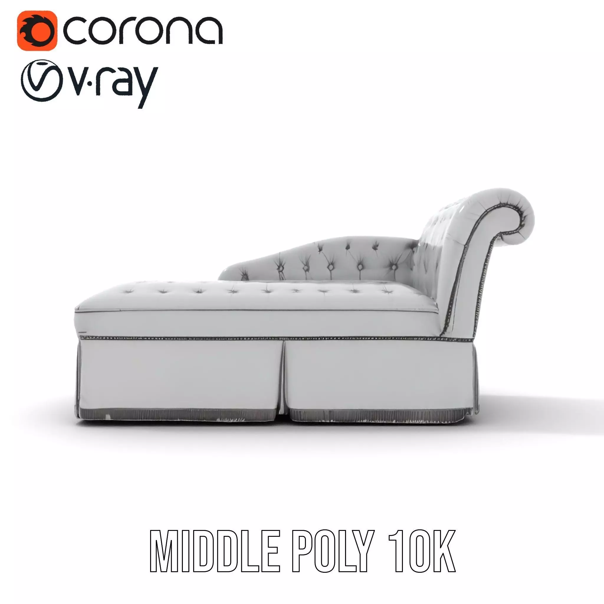 Elegant Gray Chaise model pack Low-poly 3D model_24