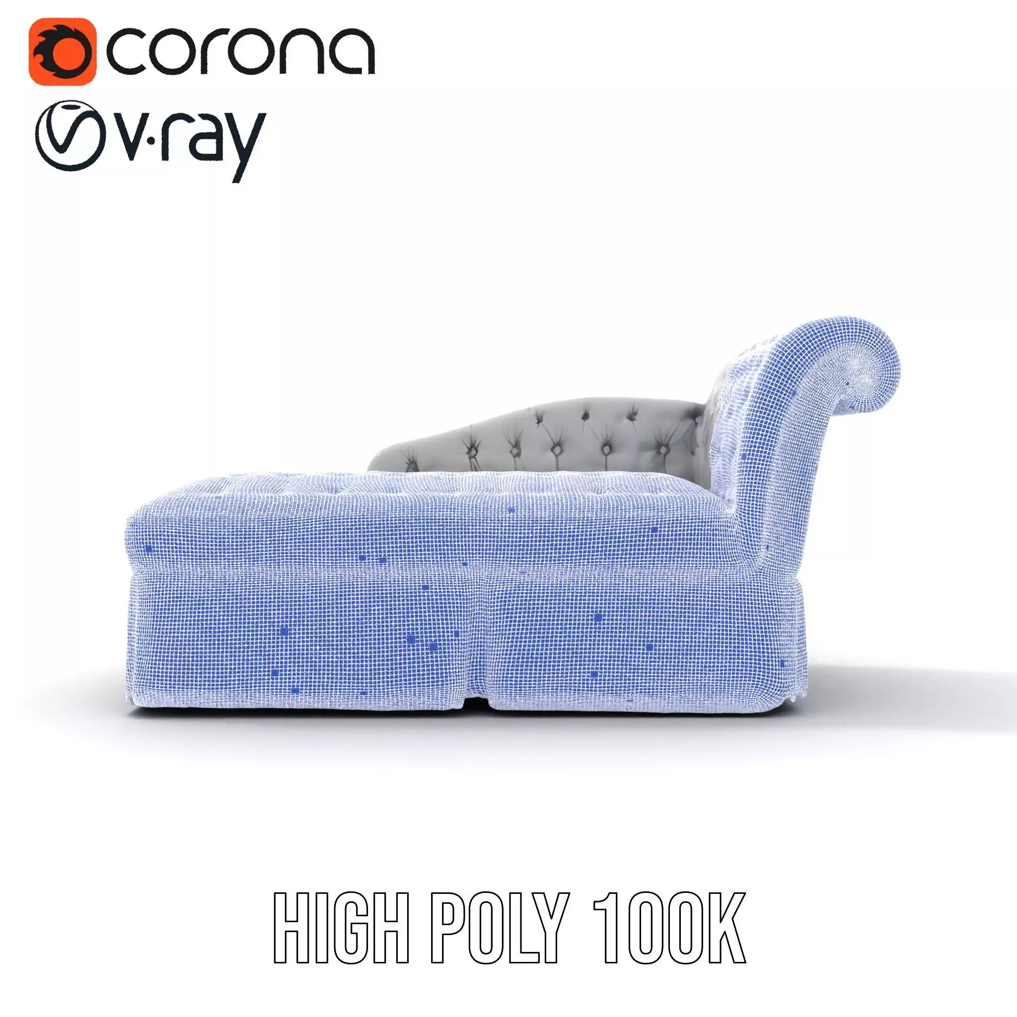 Elegant Gray Chaise model pack Low-poly 3D model_32