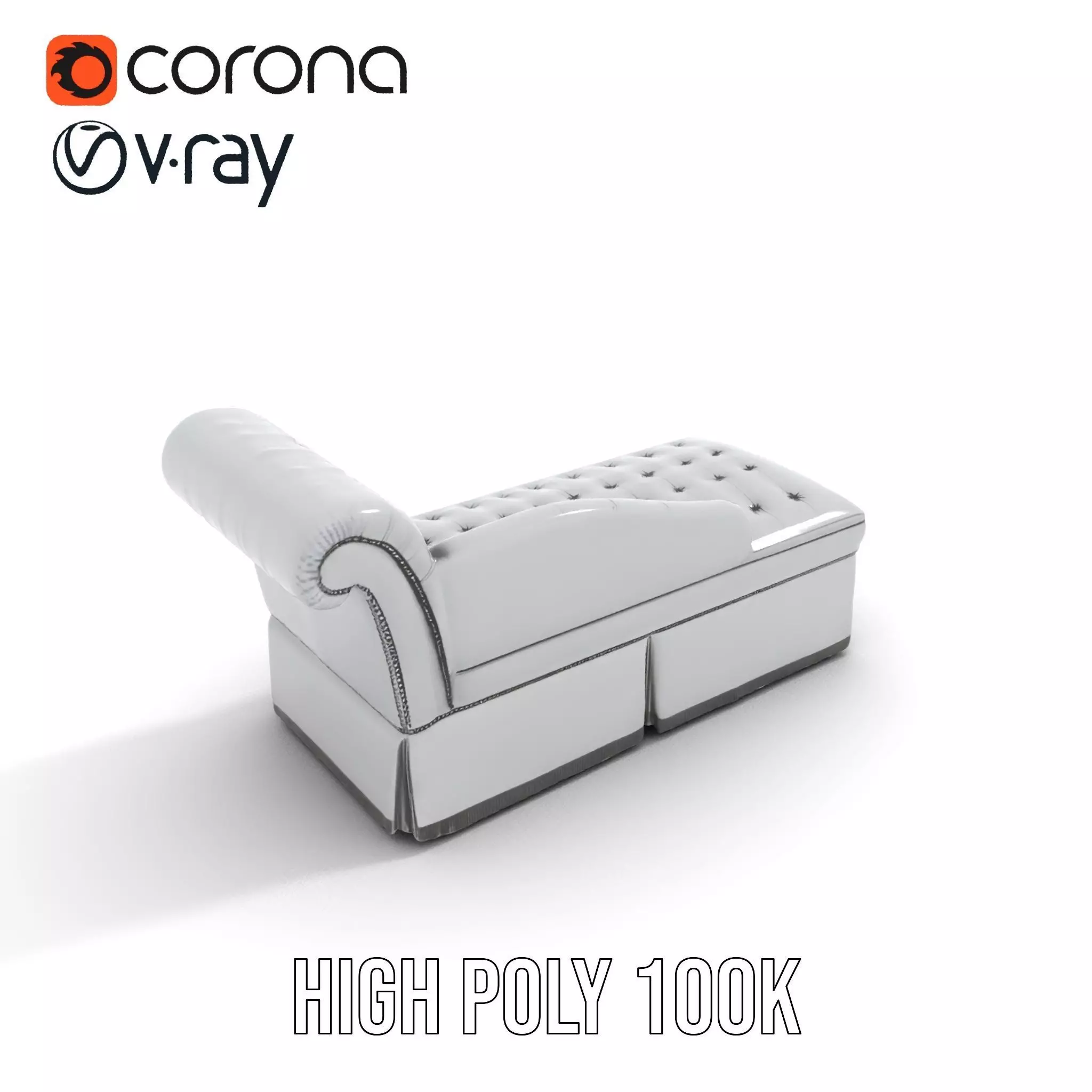Elegant Gray Chaise model pack Low-poly 3D model_28