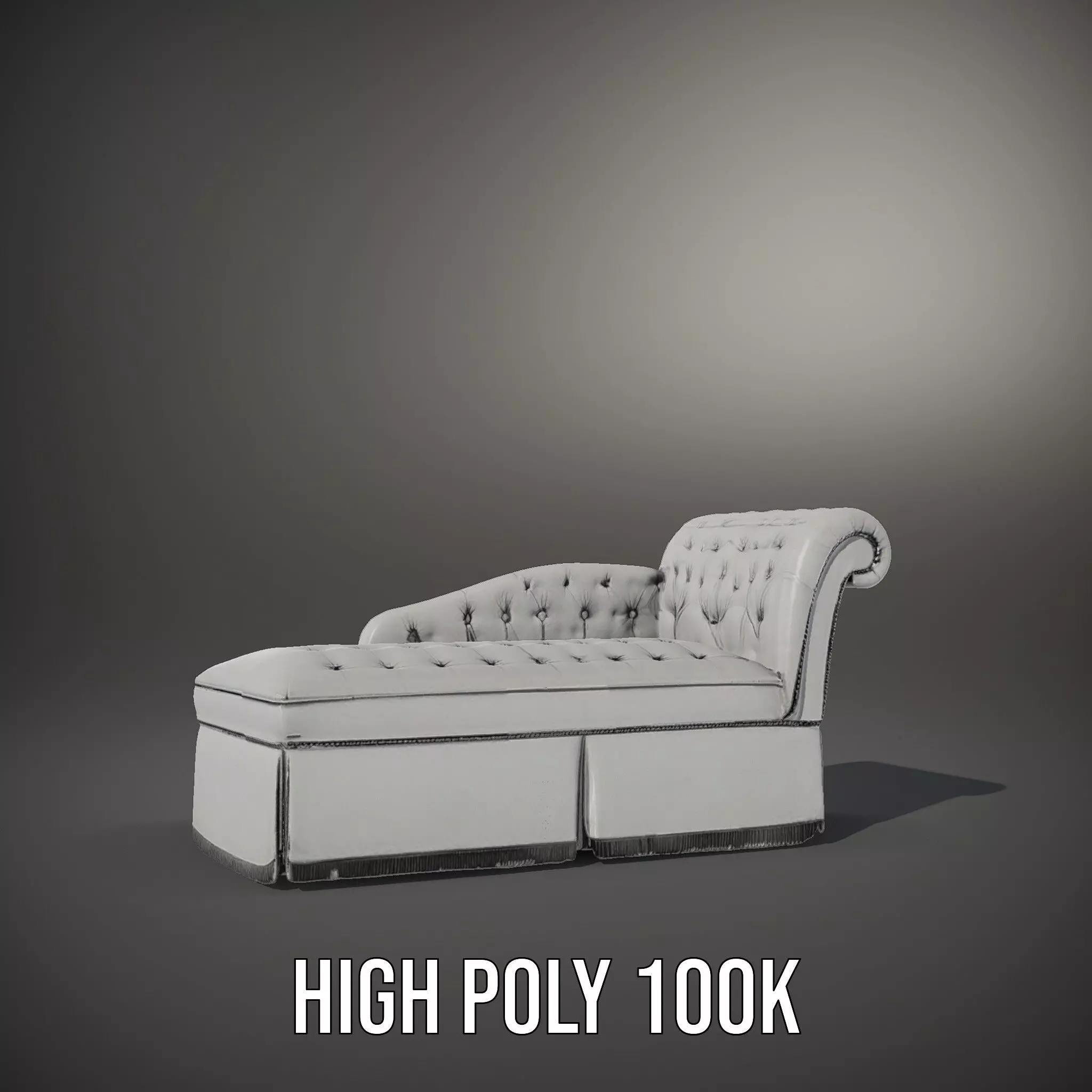 Elegant Gray Chaise model pack Low-poly 3D model_10