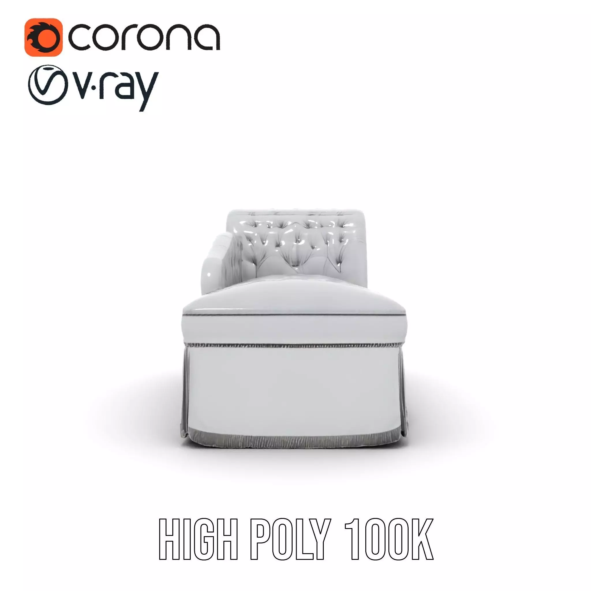 Elegant Gray Chaise model pack Low-poly 3D model_18