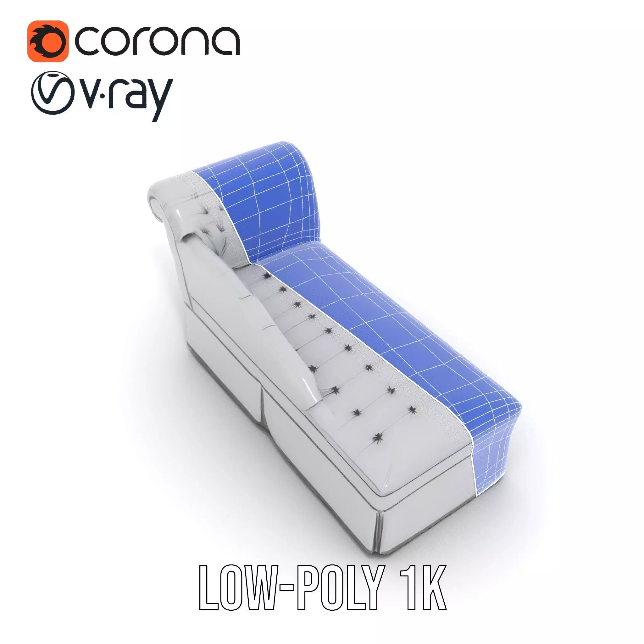 Elegant Gray Chaise model pack Low-poly 3D model_25