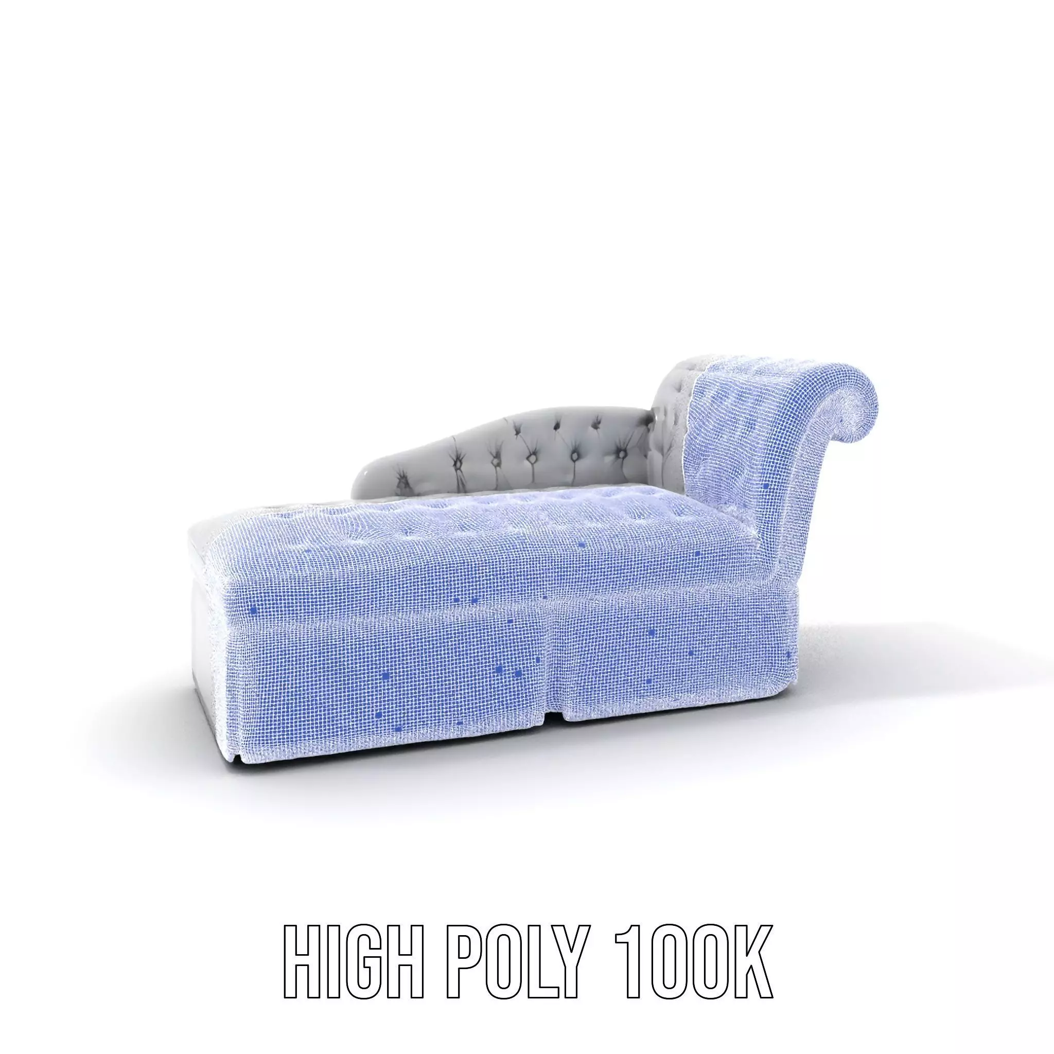 Elegant Gray Chaise model pack Low-poly 3D model_4