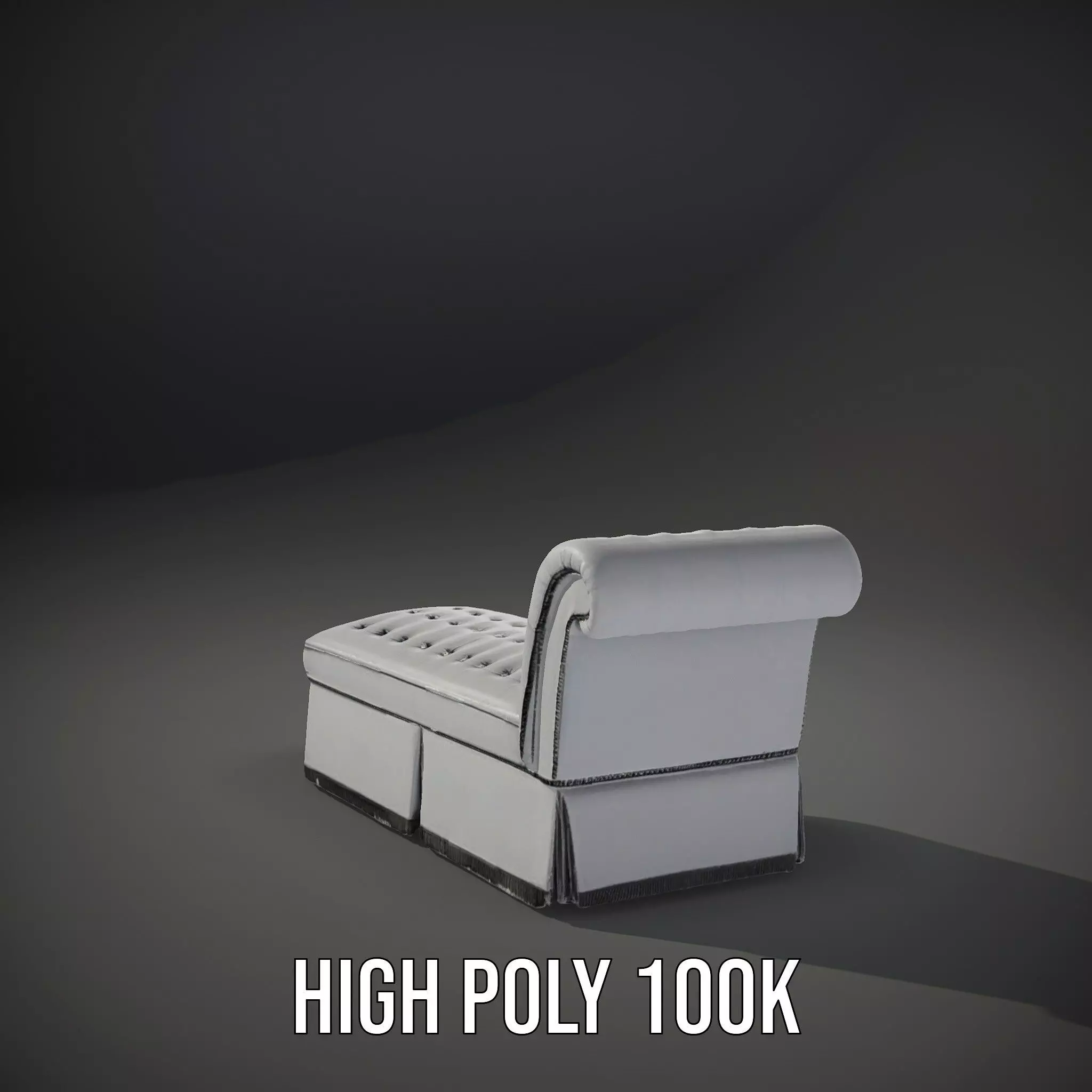 Elegant Gray Chaise model pack Low-poly 3D model_8