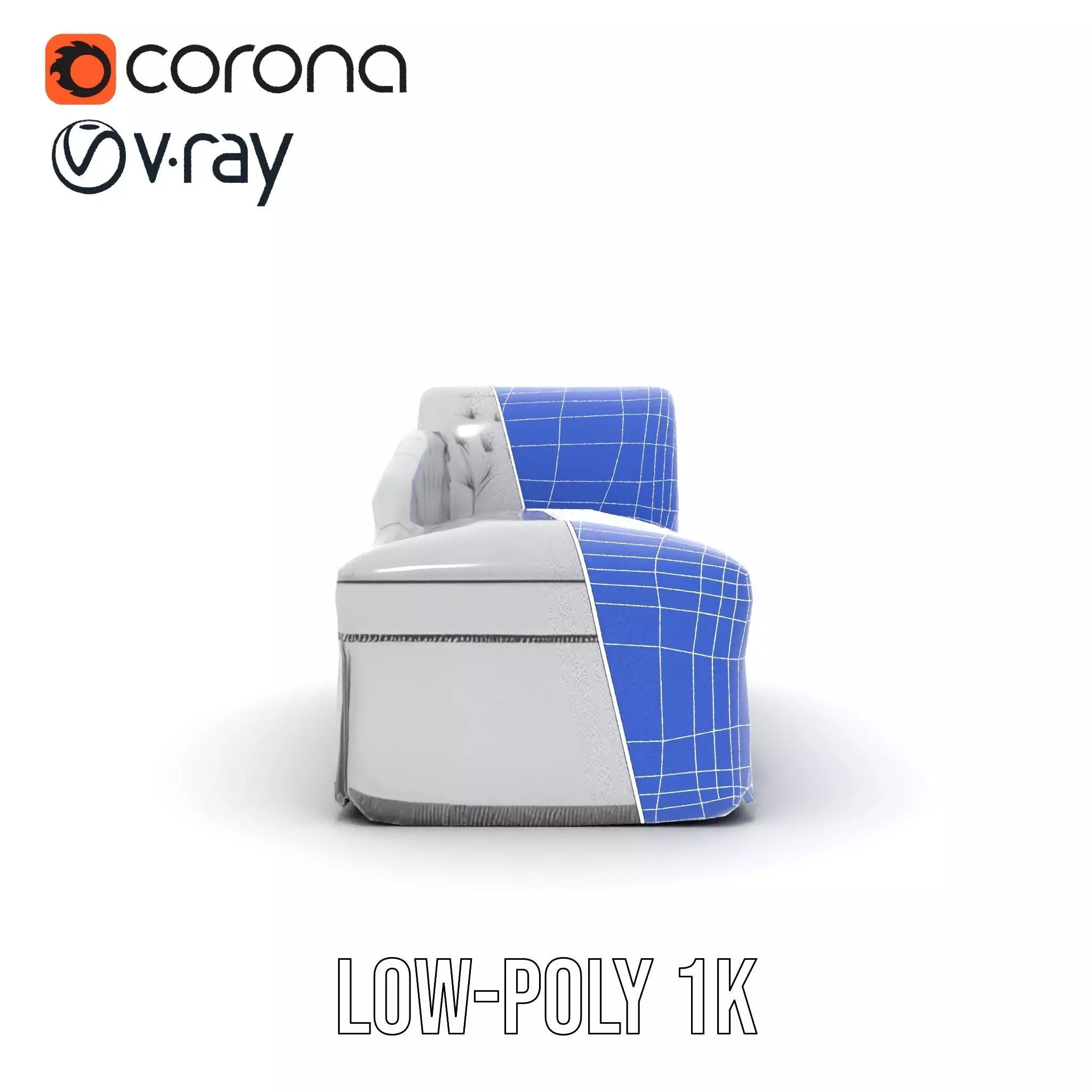 Elegant Gray Chaise model pack Low-poly 3D model_30