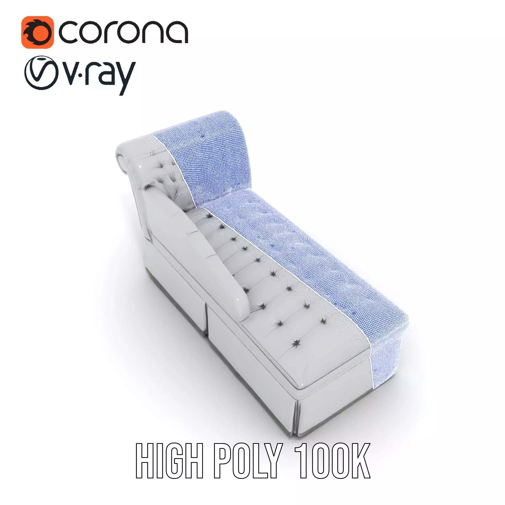 Elegant Gray Chaise model pack Low-poly 3D model_33
