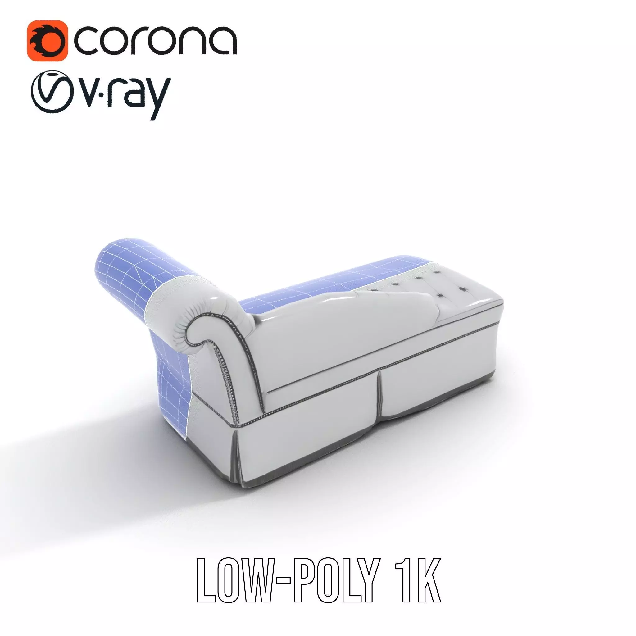 Elegant Gray Chaise model pack Low-poly 3D model_12