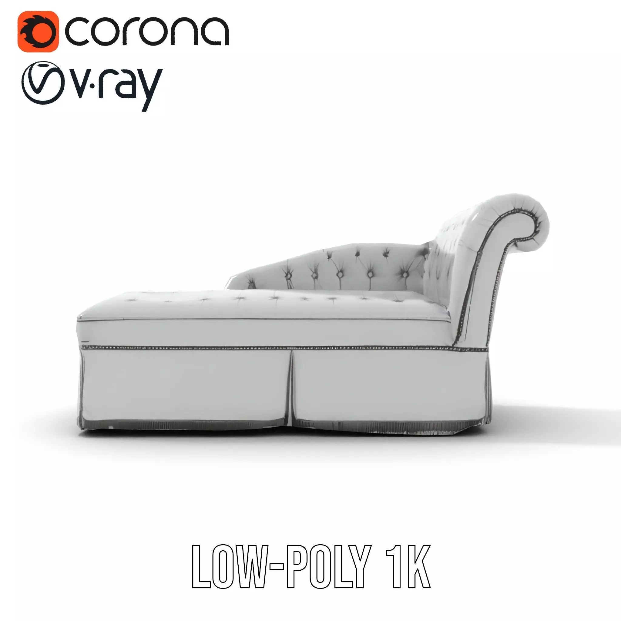Elegant Gray Chaise model pack Low-poly 3D model_22