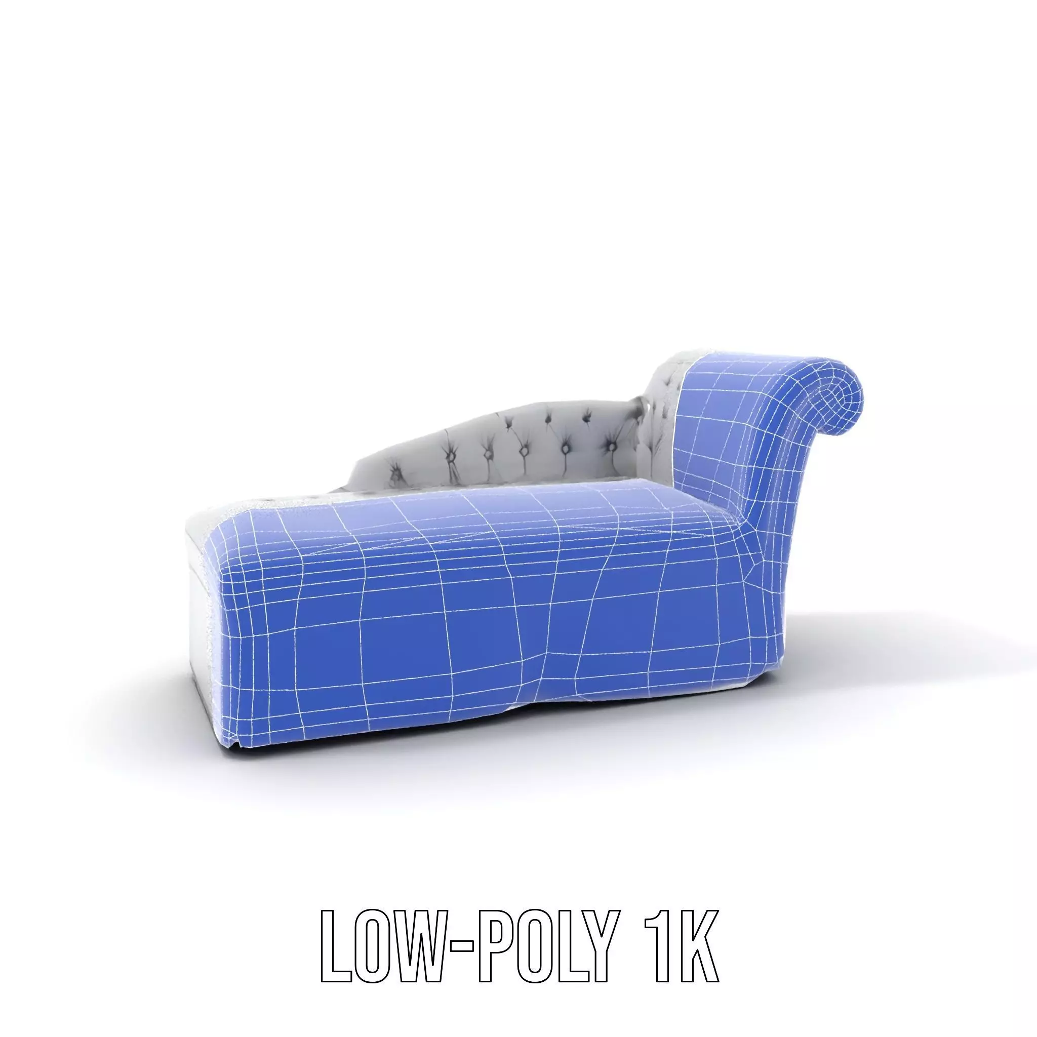 Elegant Gray Chaise model pack Low-poly 3D model_7
