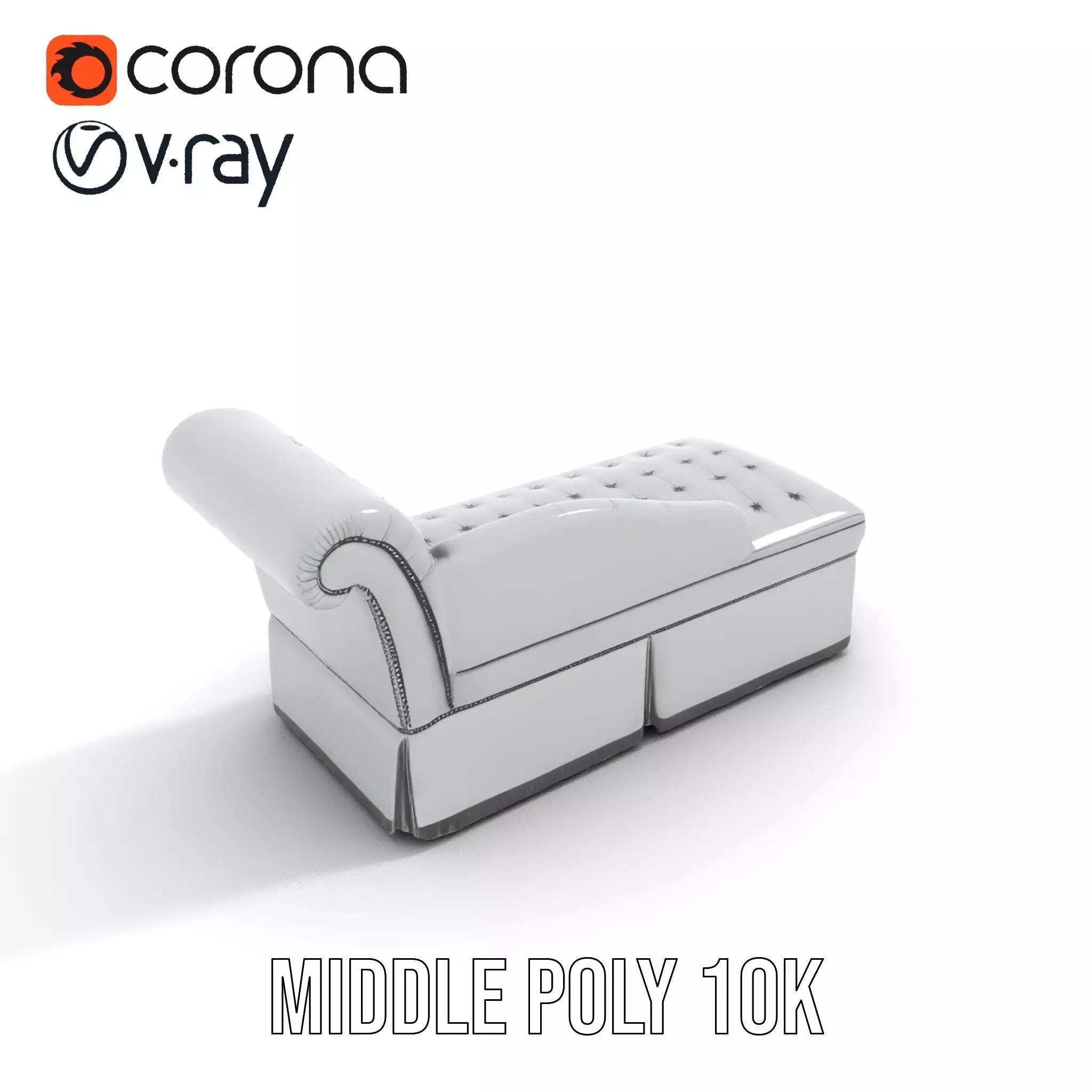 Elegant Gray Chaise model pack Low-poly 3D model_5